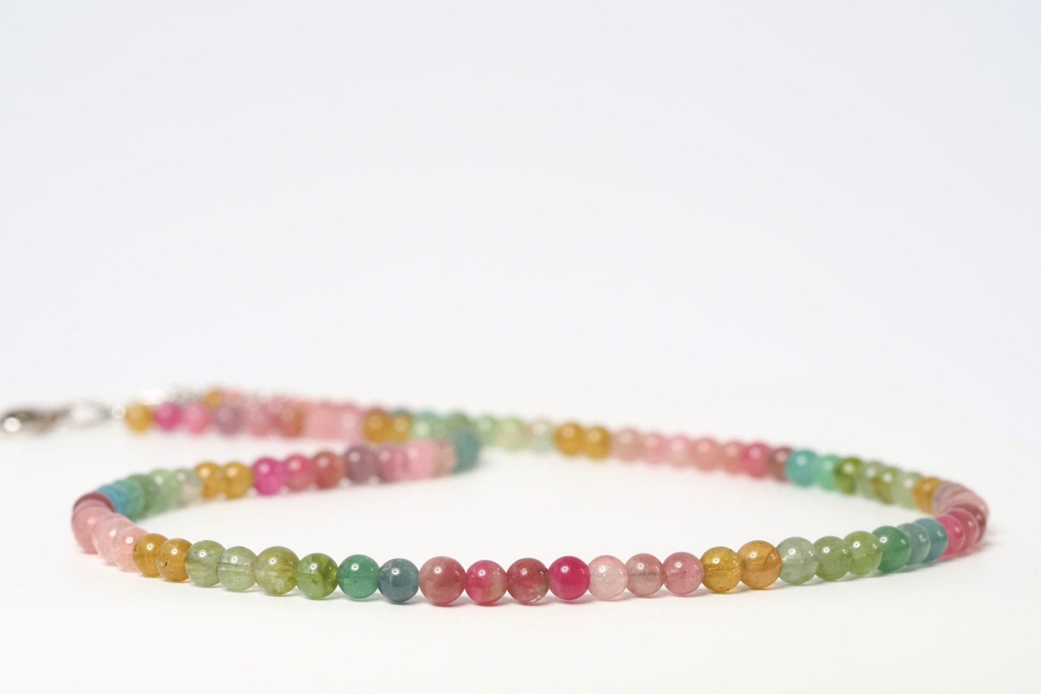 Turmalin Kette bunt 41,5cm plus 5cm Sterling Silber