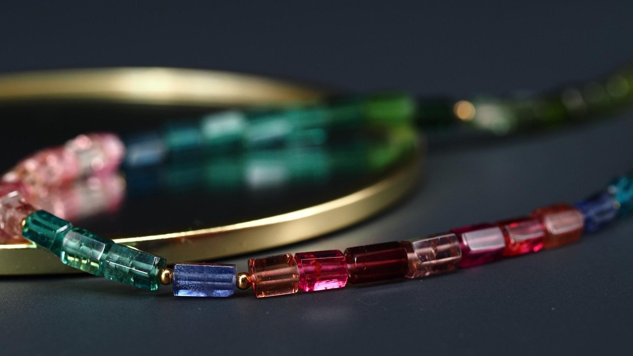 Turmalin Kette Gold – mehrfarbige Turmalin Halskette in bester Qualität, natürliche Edelsteine