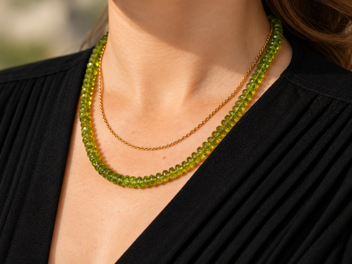 Peridot Kette in seltener Größe & Qualität