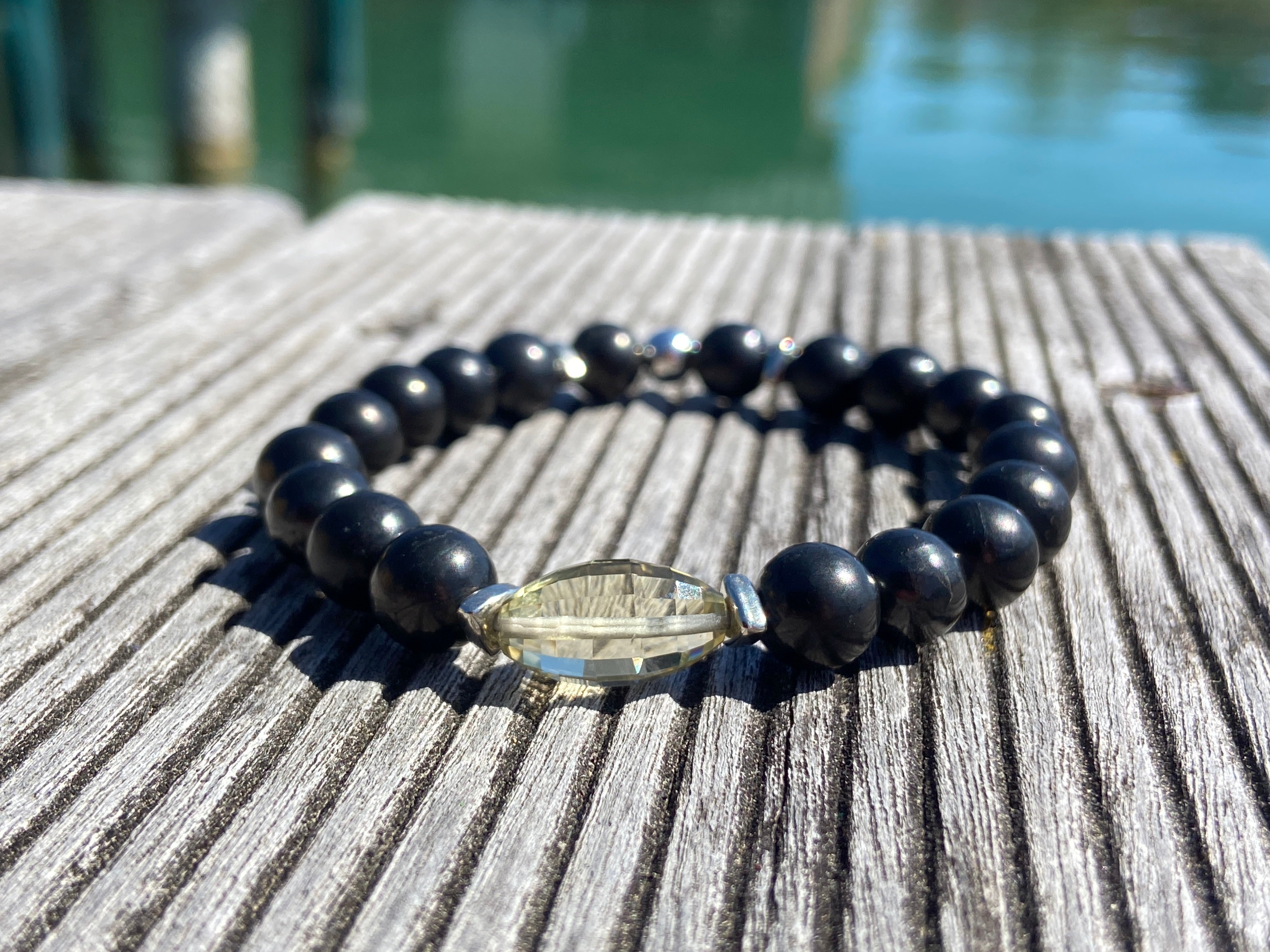 Schungit und Citrin Armband für Herren