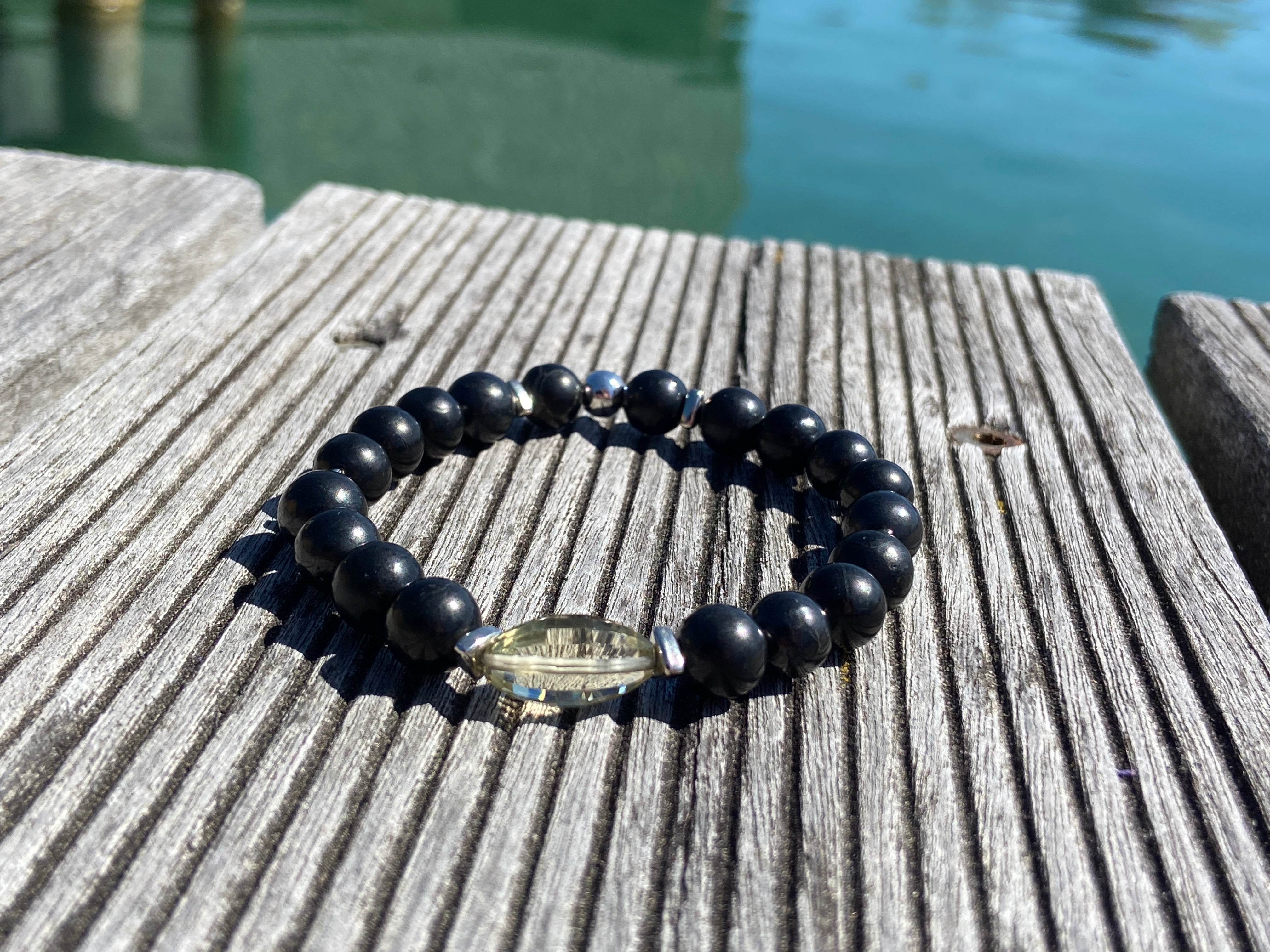 Schungit und Citrin Armband für Herren