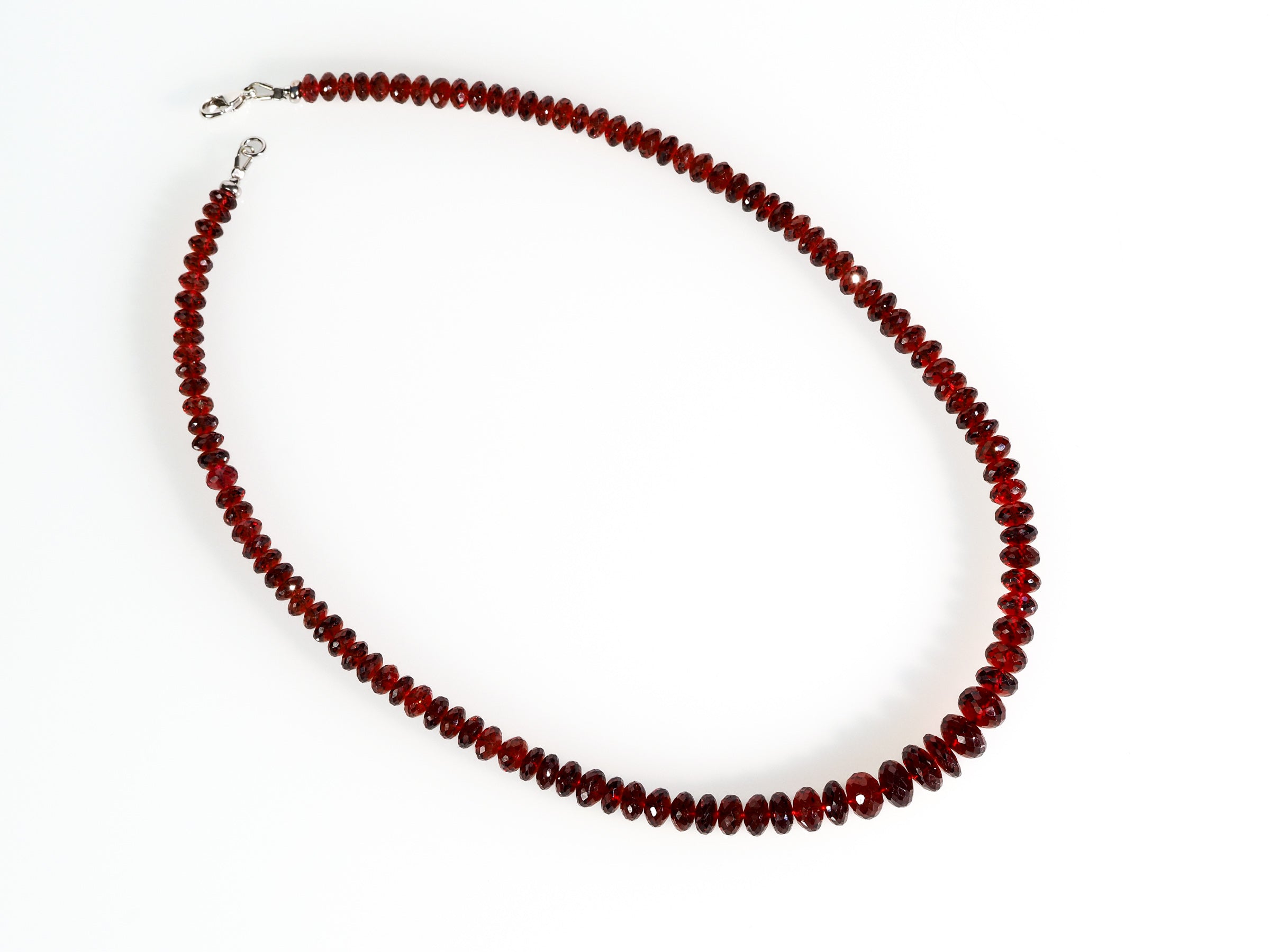 Granat Kette Mosambik 925 Silber – tiefrot & selten