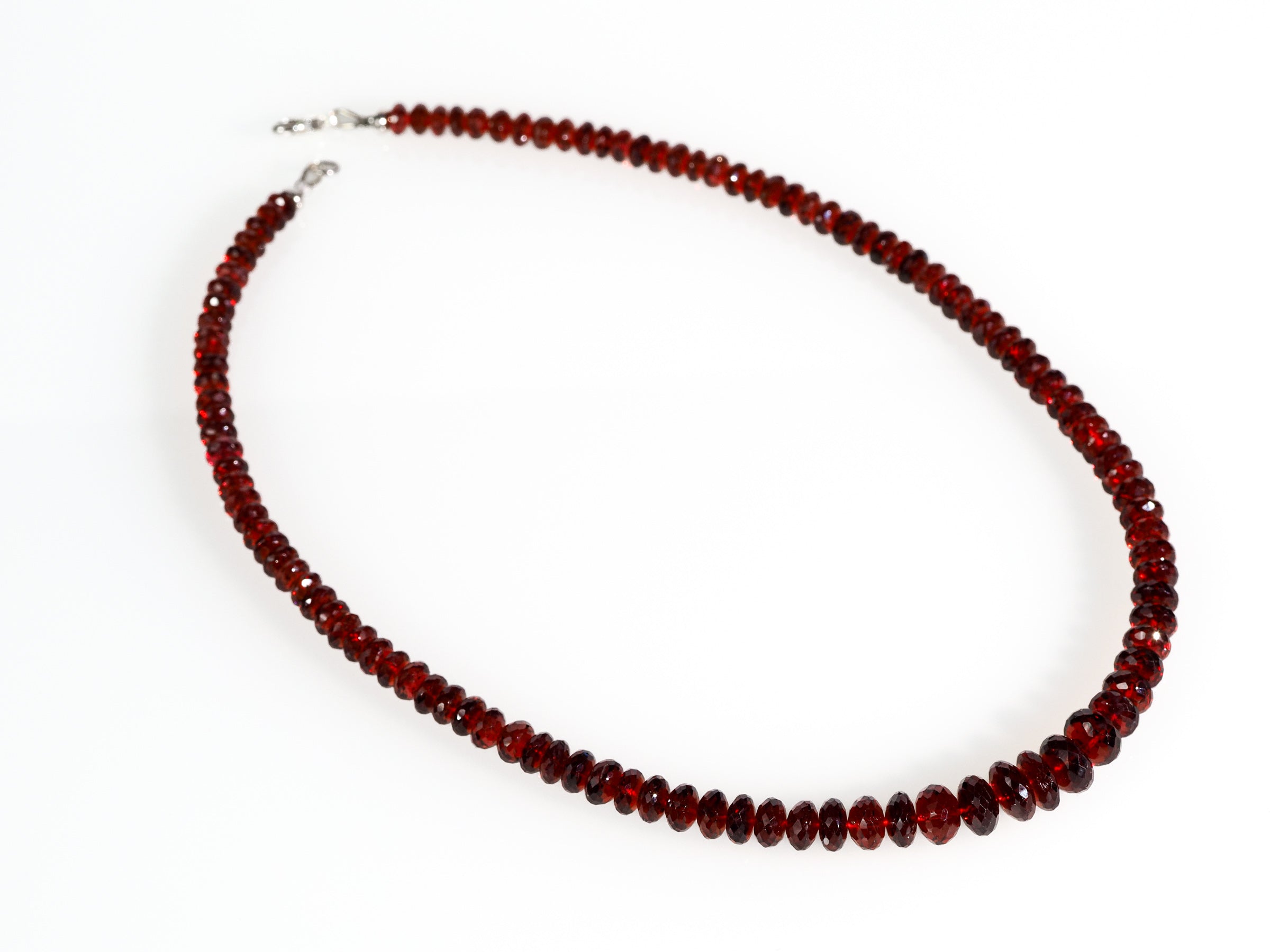 Granat Kette Mosambik 925 Silber – tiefrot & selten