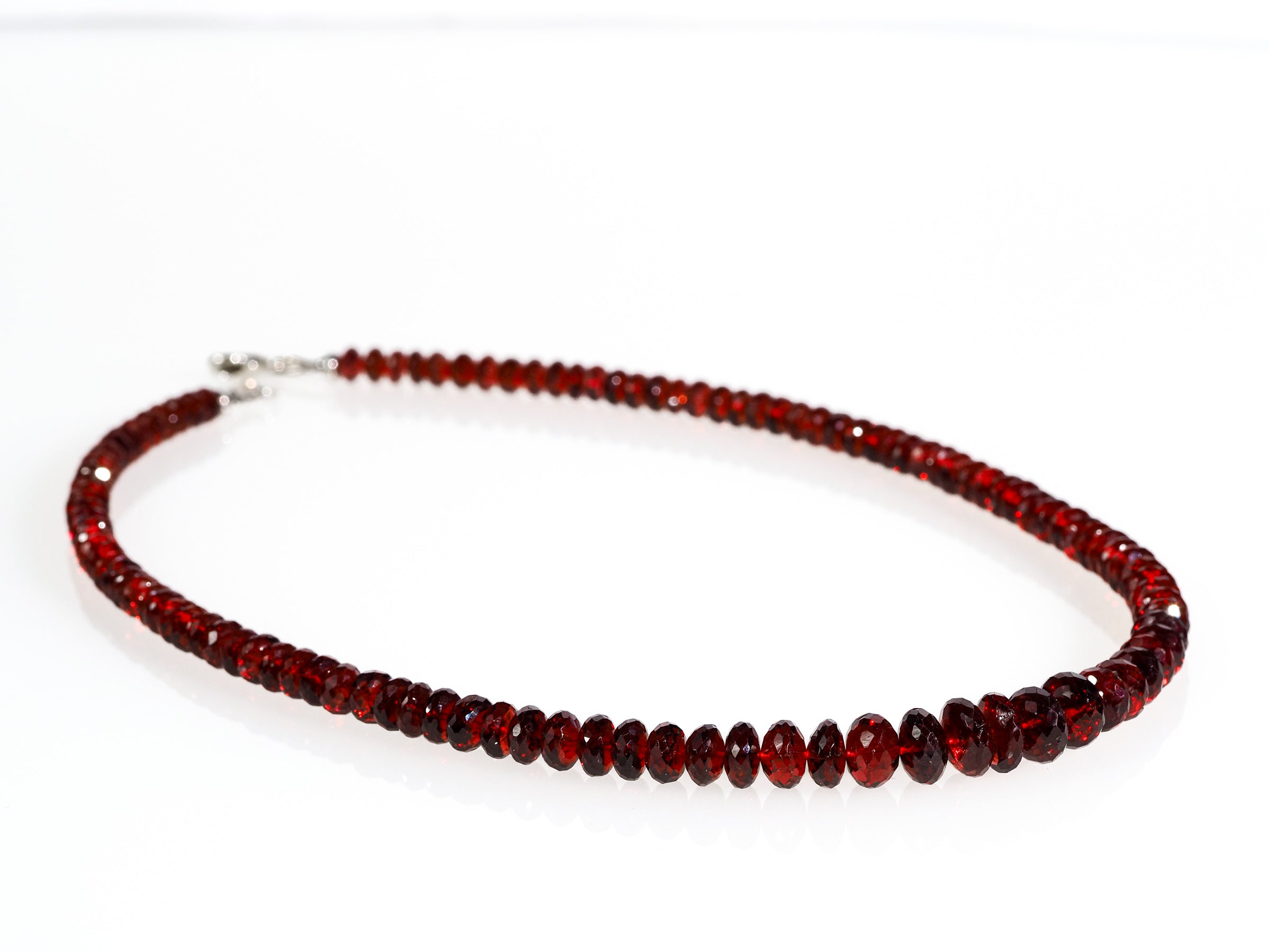 Granat Kette Mosambik 925 Silber – tiefrot & selten