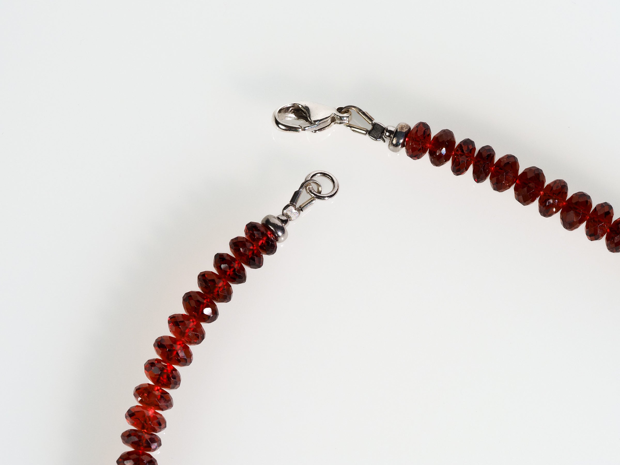 Granat Kette Mosambik 925 Silber – tiefrot & selten