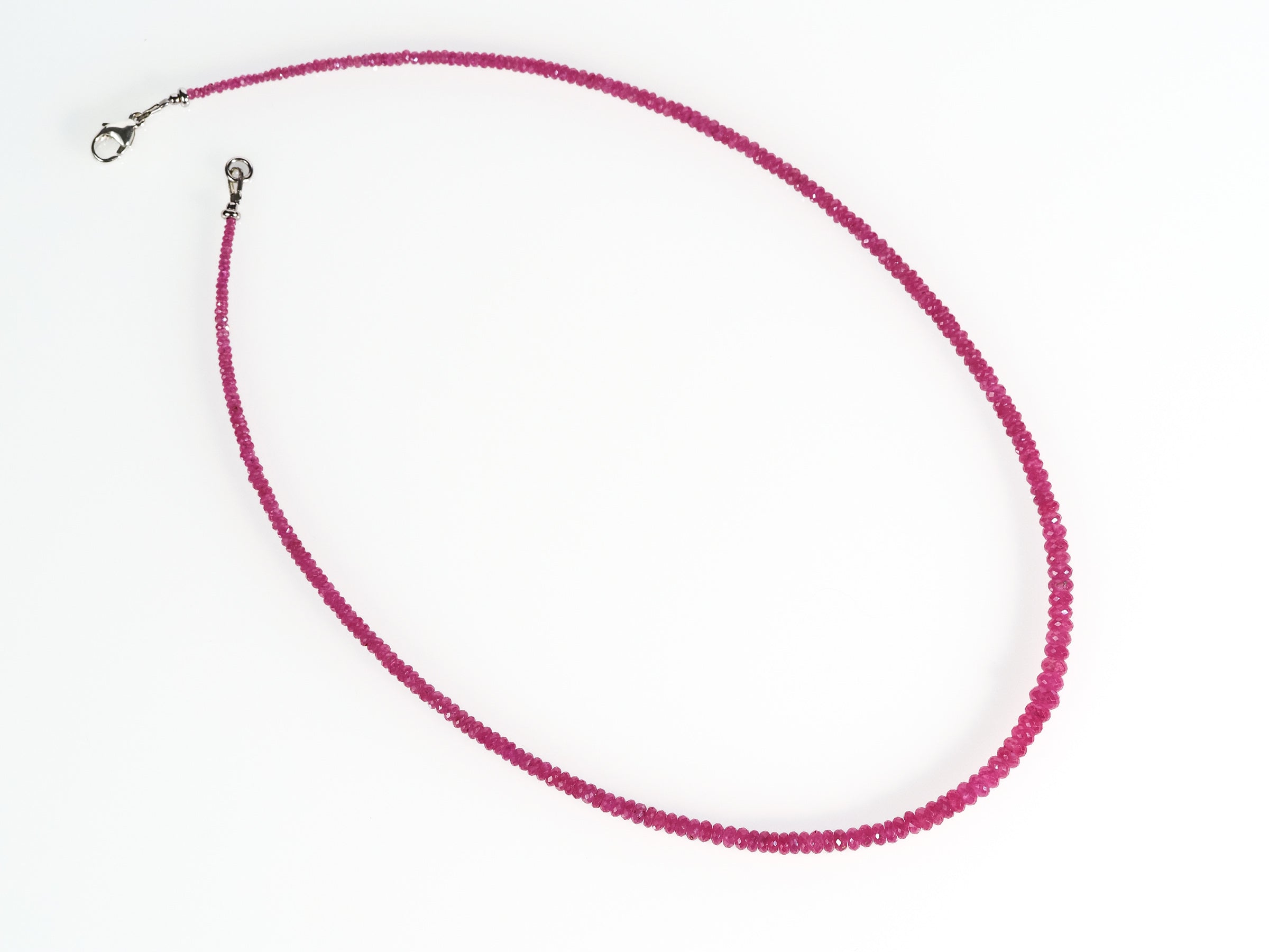 Pink Saphir Kette 925 Silber – facettiert & selten