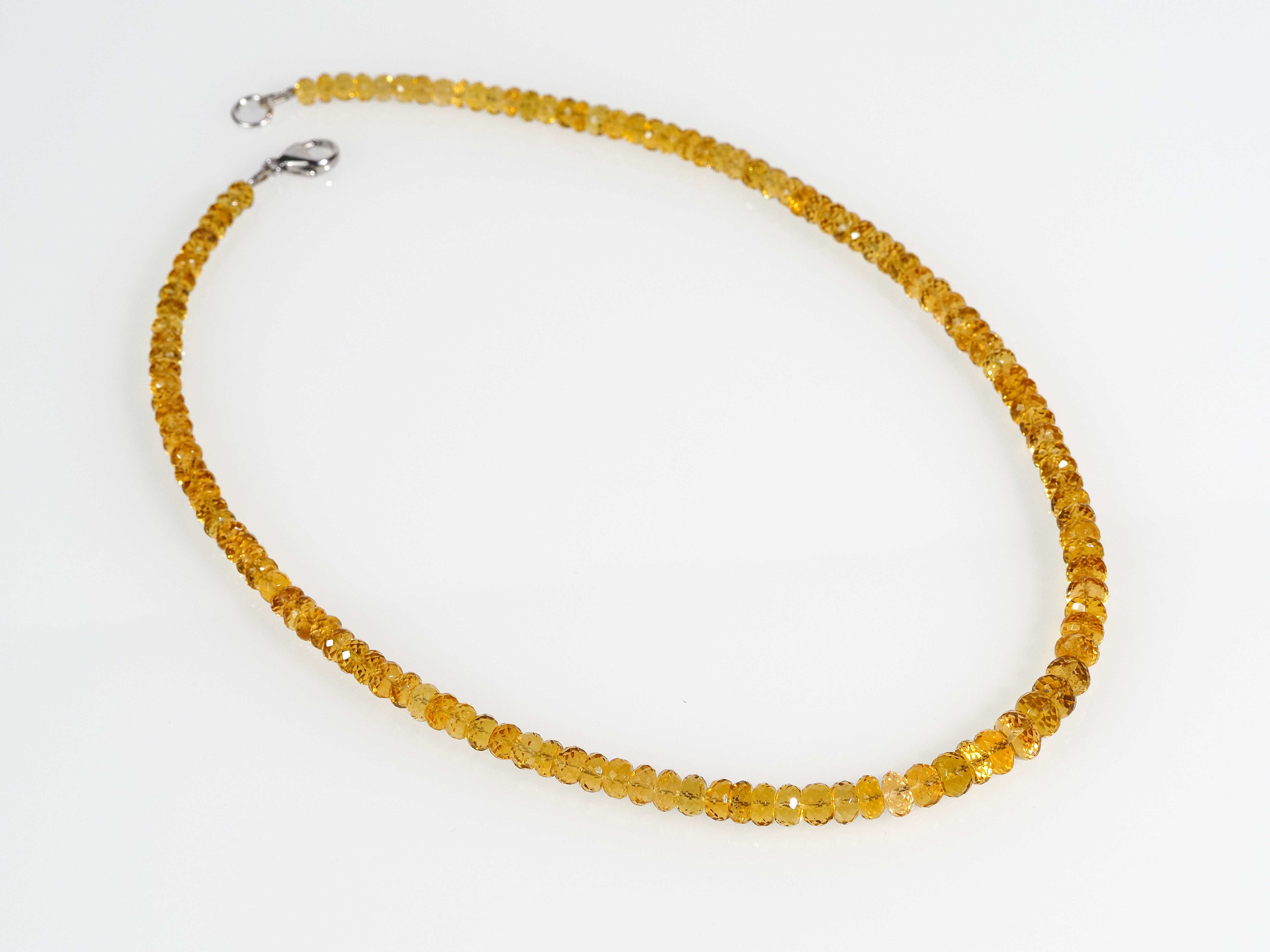 Faceted Heliodor necklace - natural gold beryl in top quality