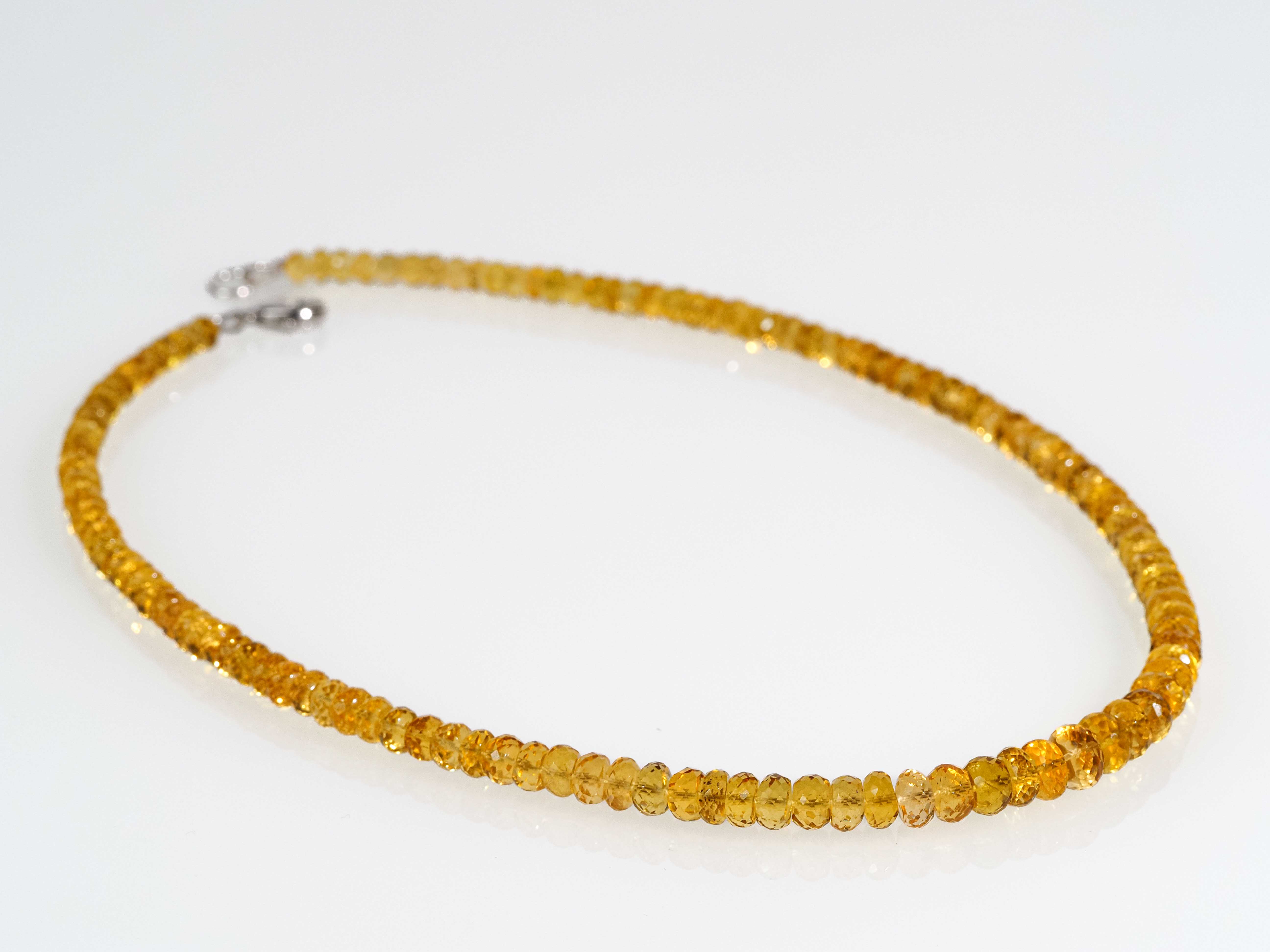 Heliodor Kette facettiert natürlicher Goldberyll in Top Qualität