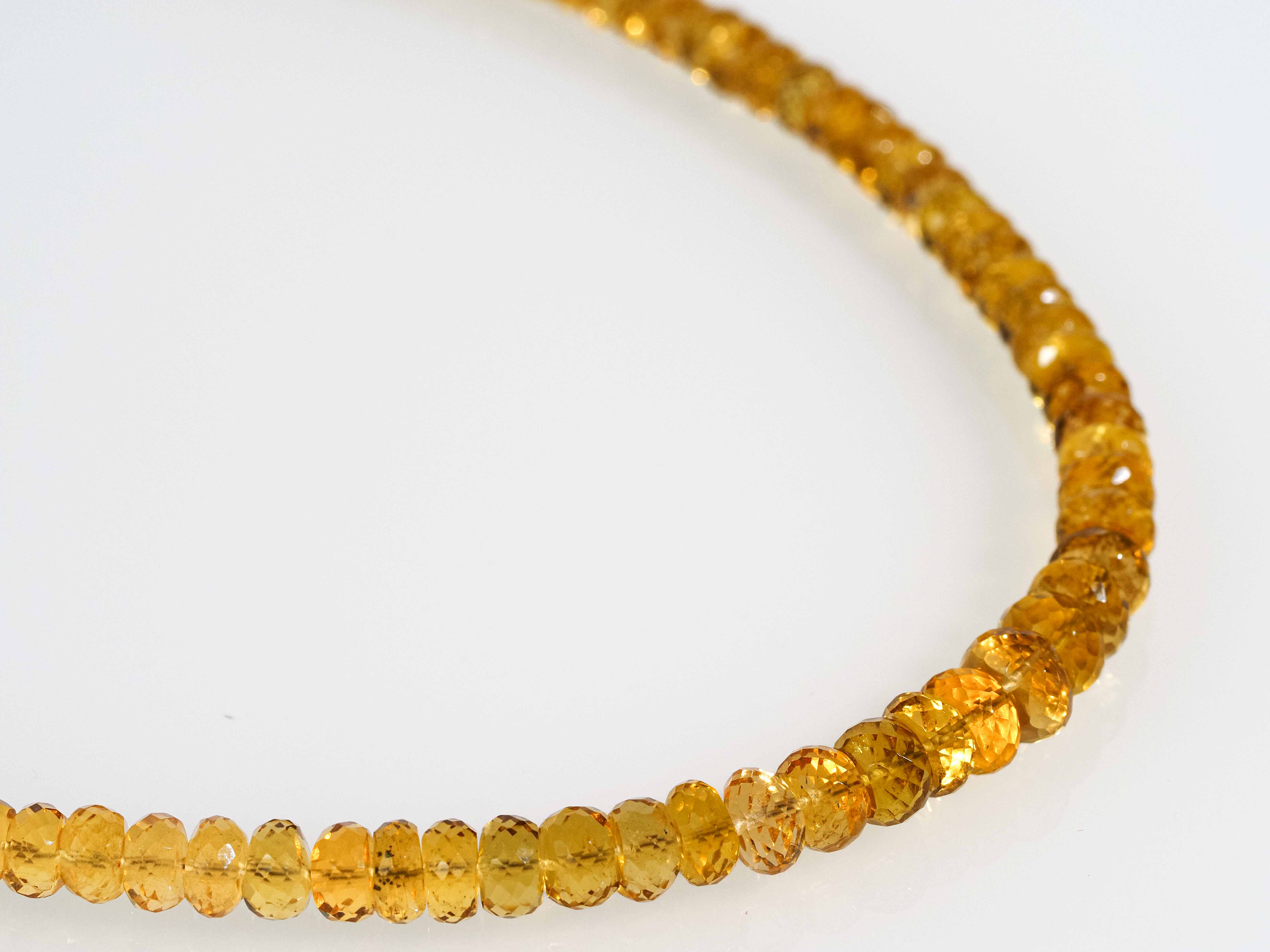 Heliodor Kette facettiert natürlicher Goldberyll in Top Qualität
