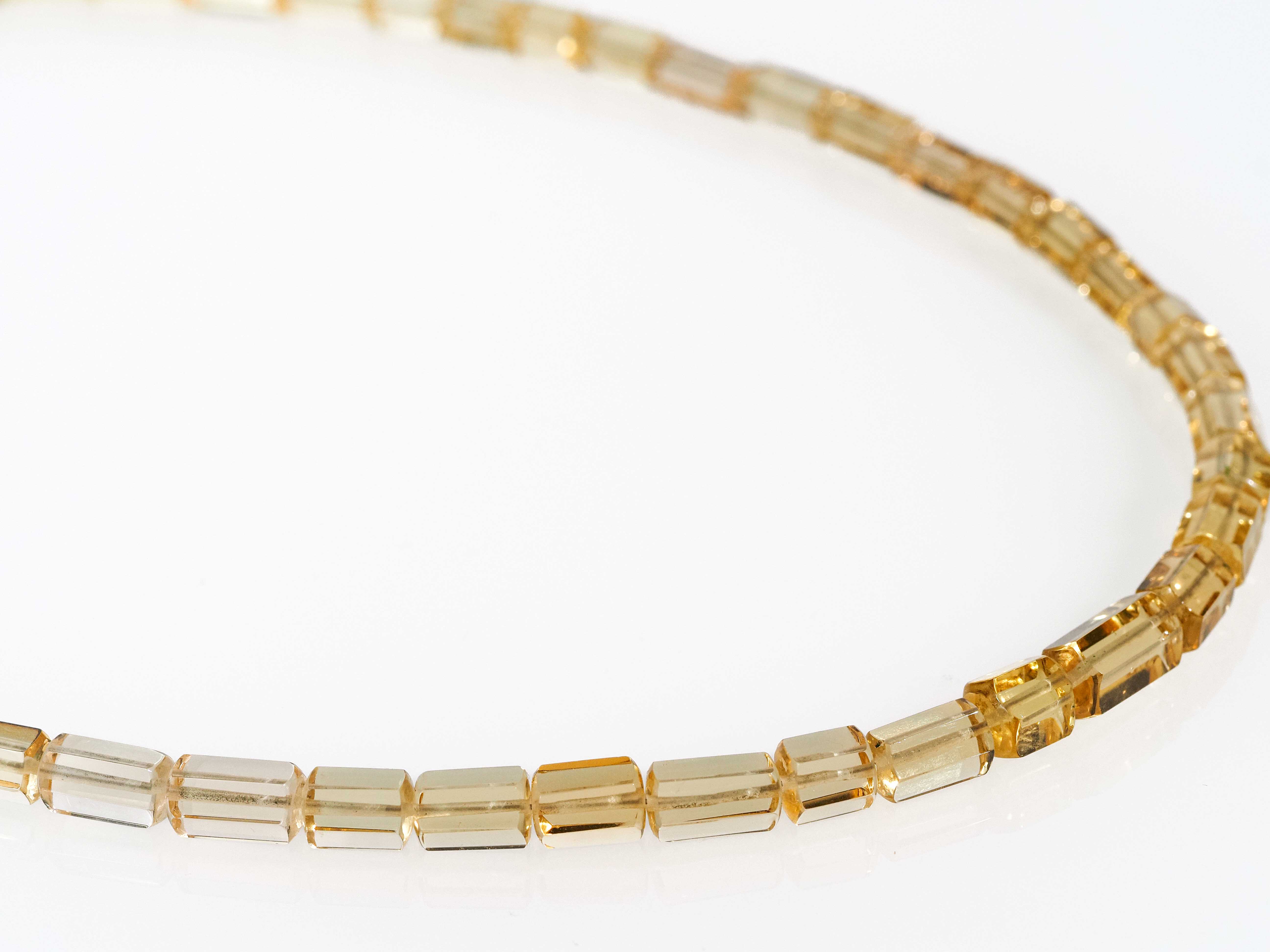 Heliodor necklace 100% natural crystals with silver clasp