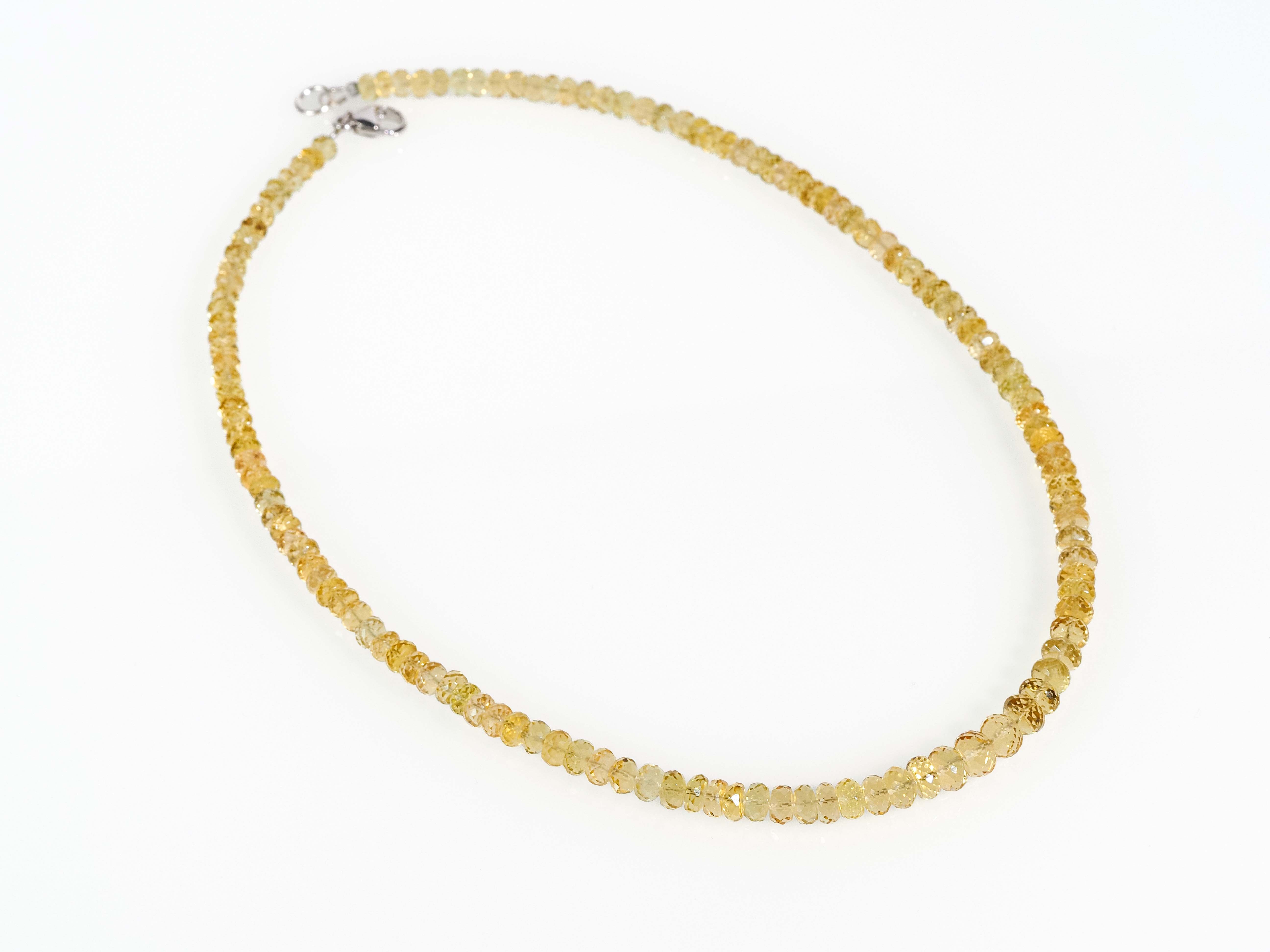 Heliodor Kette 100% Natürlich 108ct gelb Edelsteinkette - elstardesign