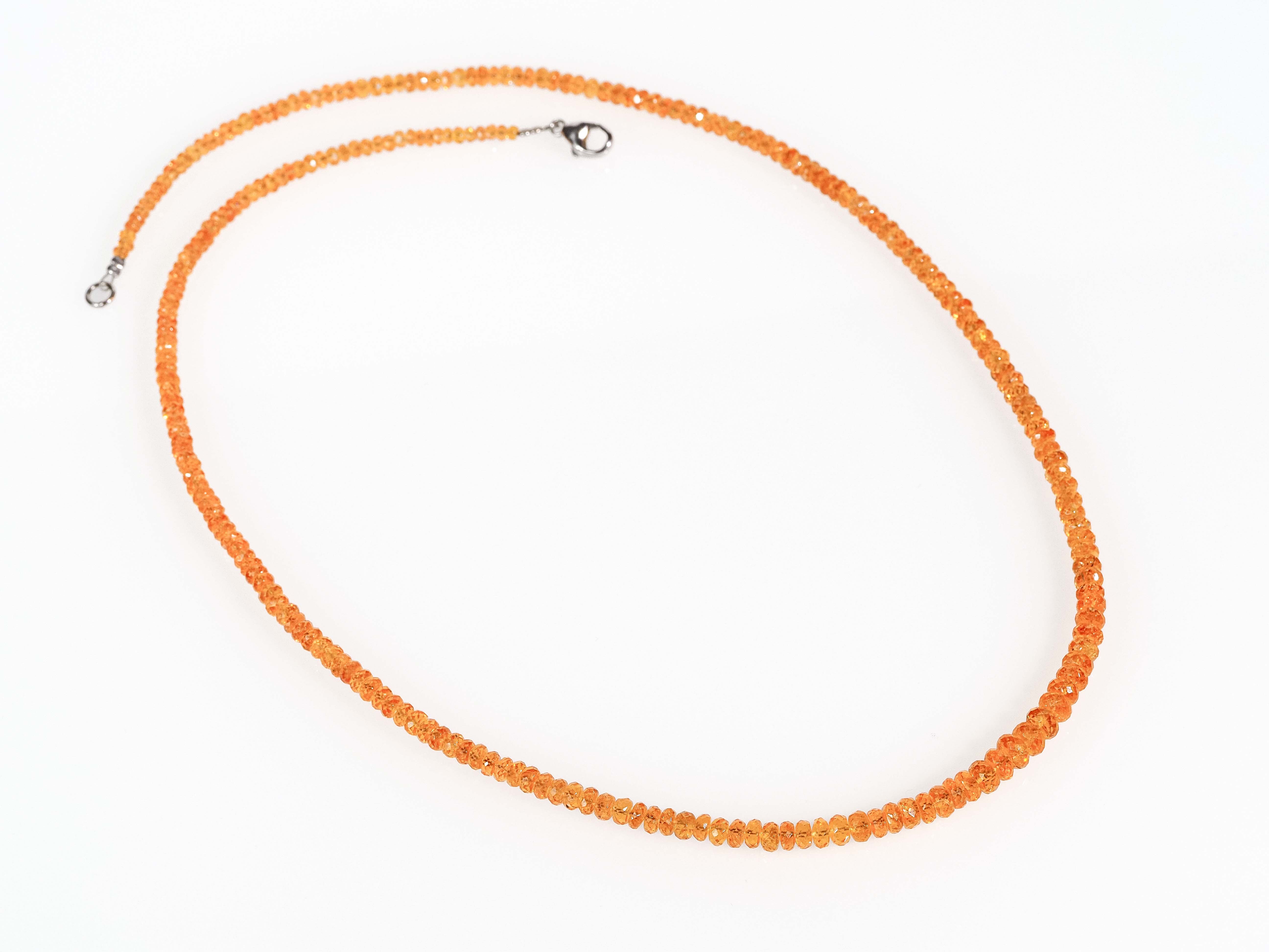 Mandarin Granat  Kette lang orange Spessartin 55cm - elstardesign