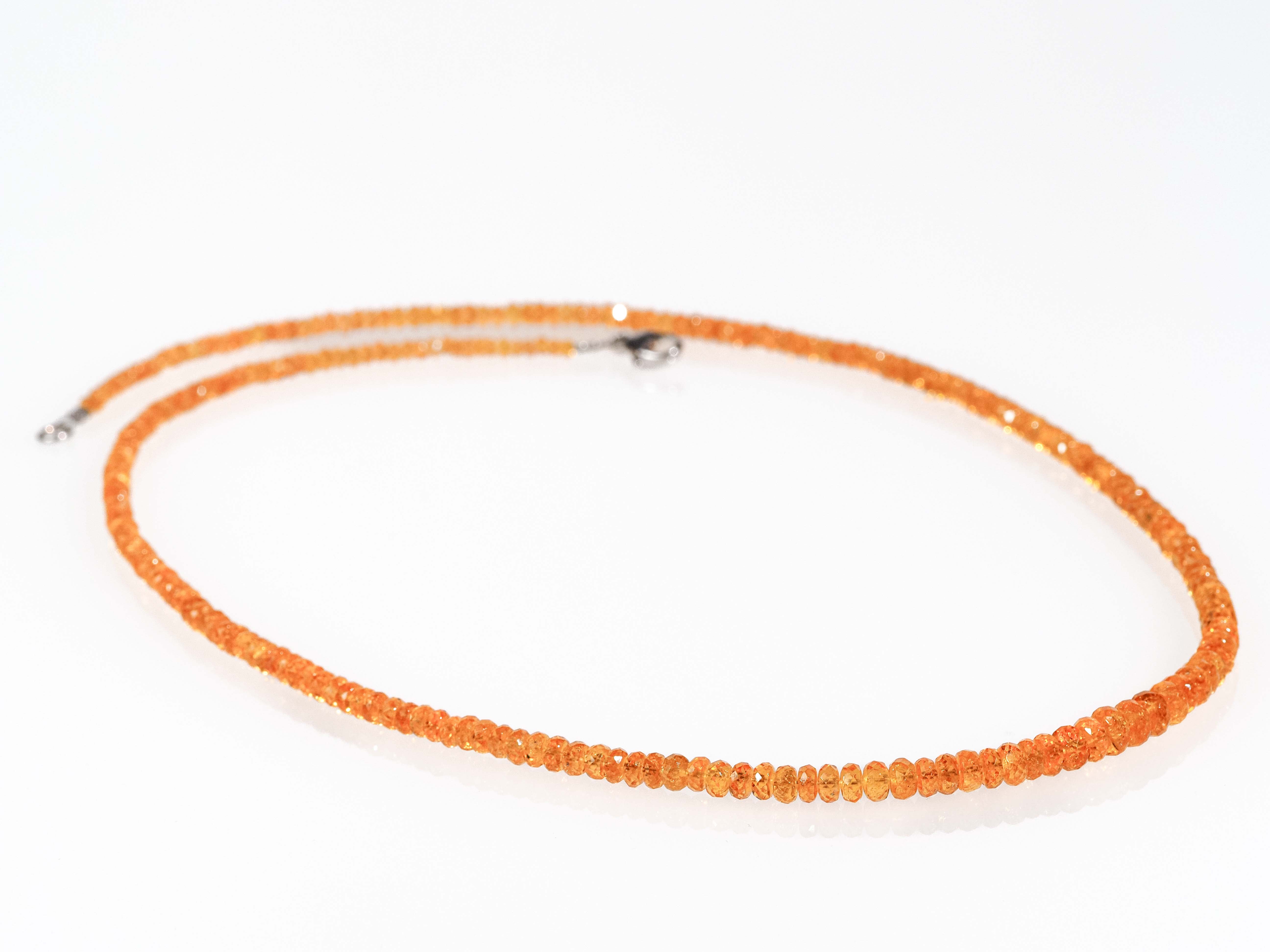 Mandarin Granat  Kette lang orange Spessartin 55cm - elstardesign