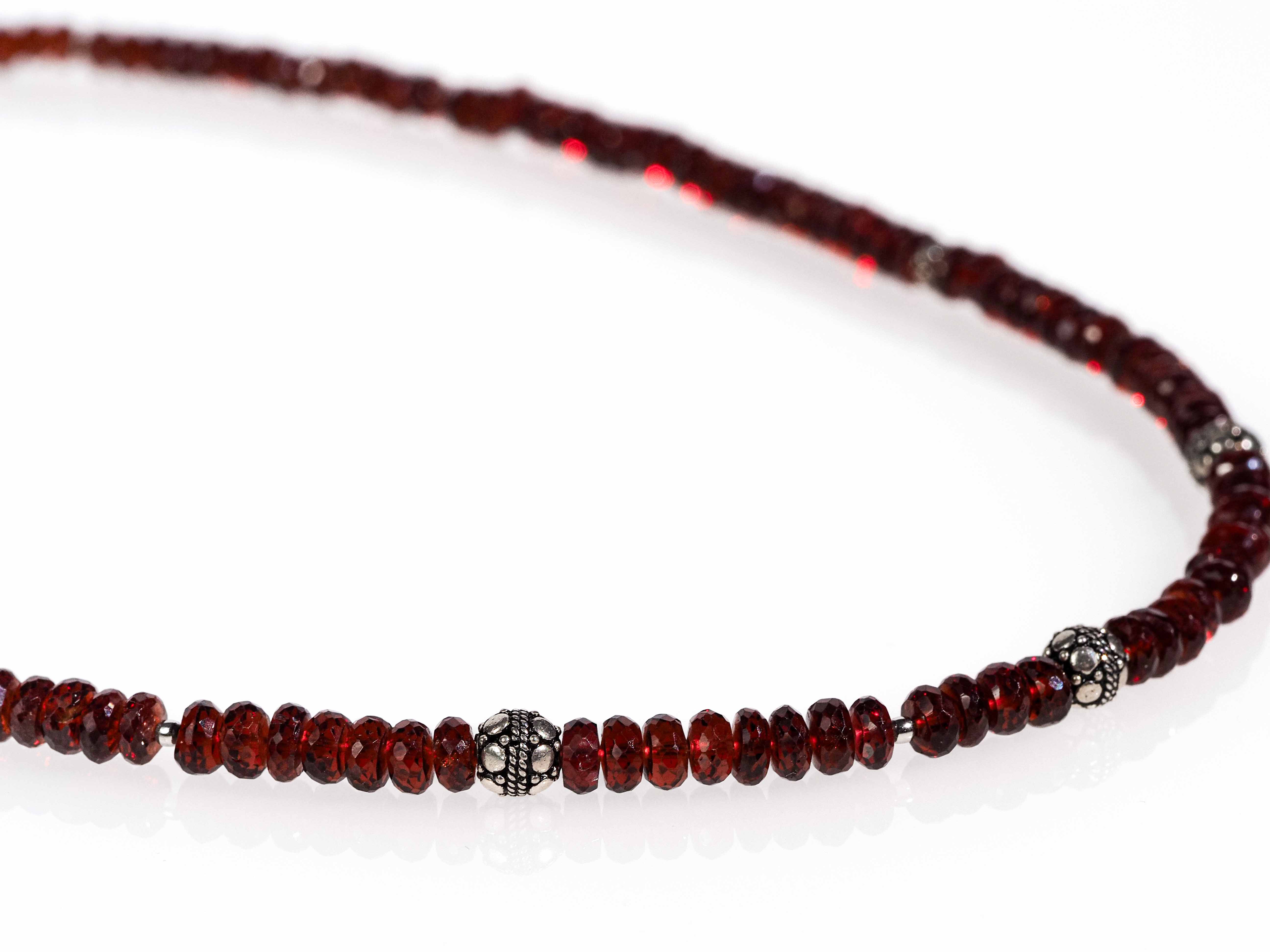 Rote Mosambik Granat Kette mit Verlängerungskette - elstardesign