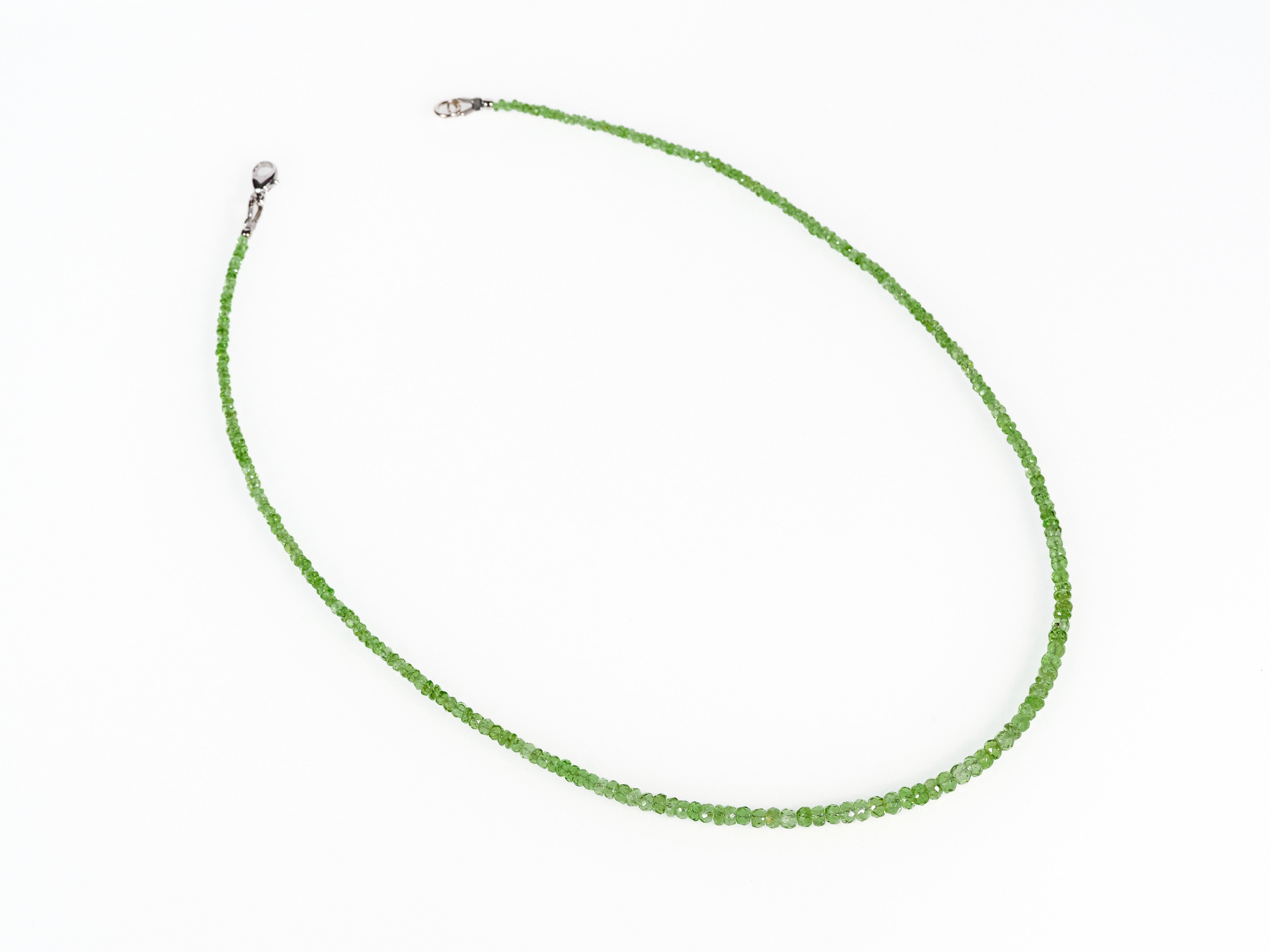 Kurze Tsavorit Kette grüner Granat 41cm - elstardesign