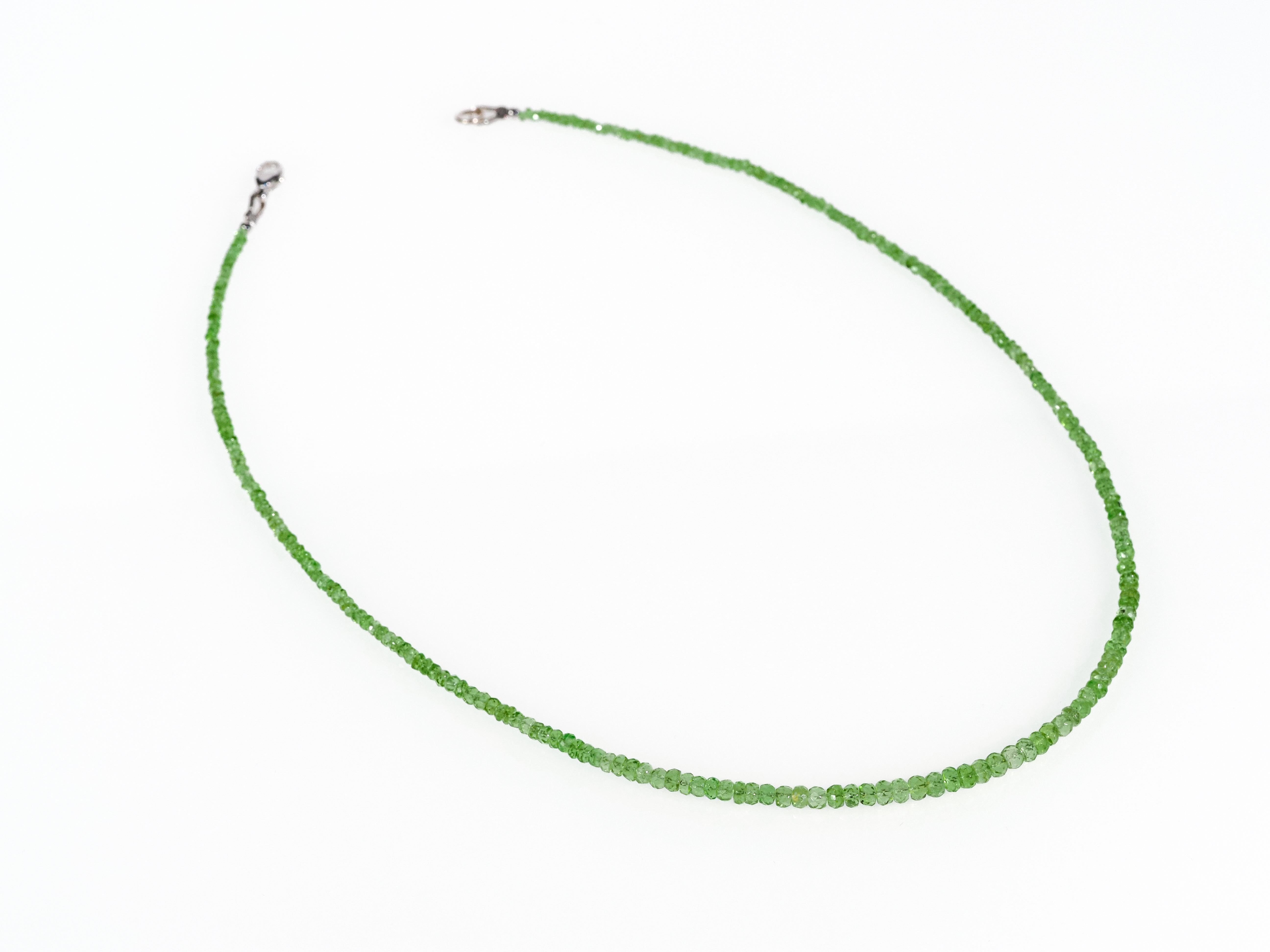 Kurze Tsavorit Kette grüner Granat 41cm - elstardesign
