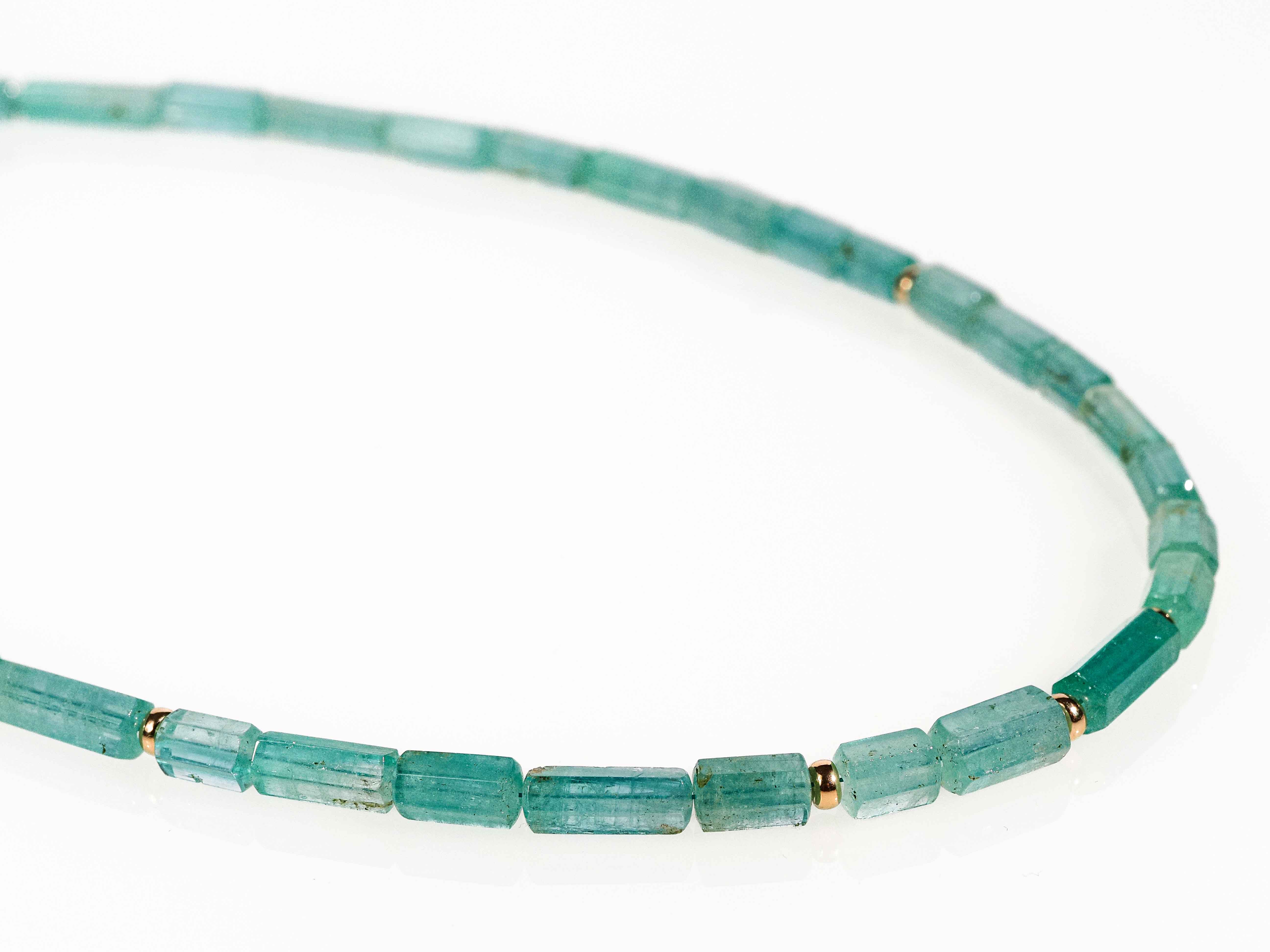 Smaragd Kette 100% natürlich mit 9 Karat Gold Verschluss - elstardesign