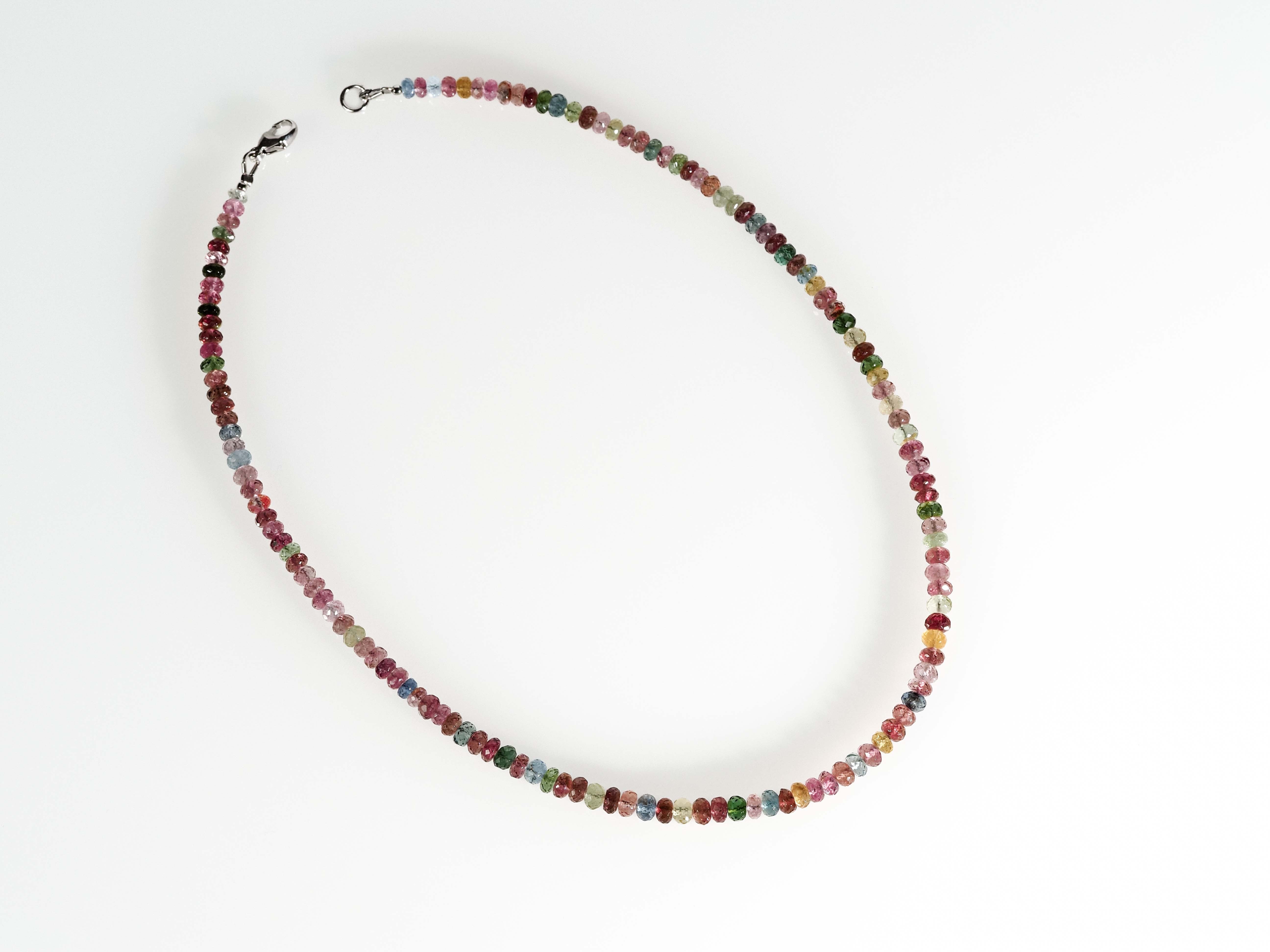 Turmalin Halskette  Multicolor Edelstein Collier Unikat - elstardesign