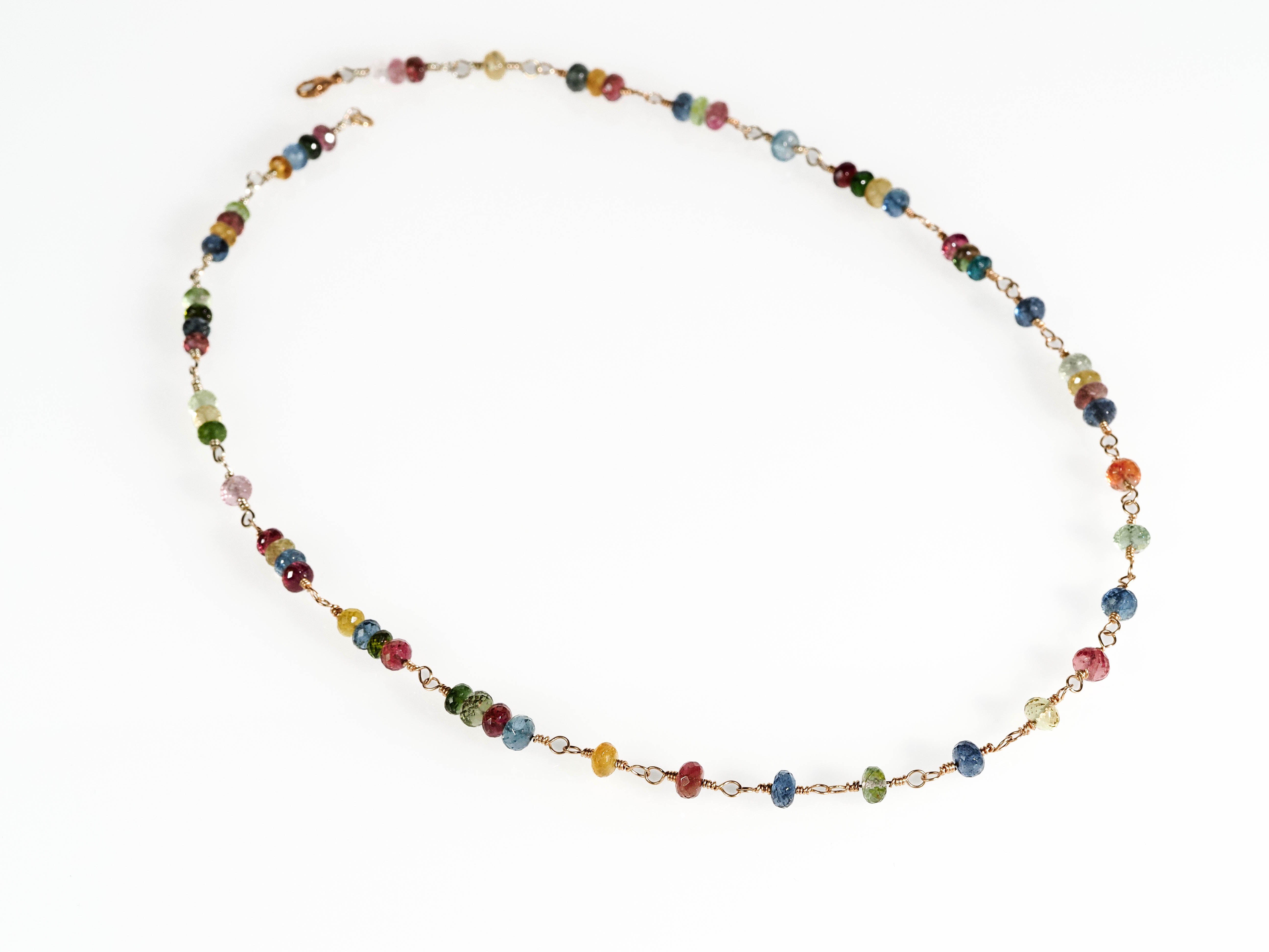 Turmalin Kette Turmalin bunt aus solid 9kt Gold