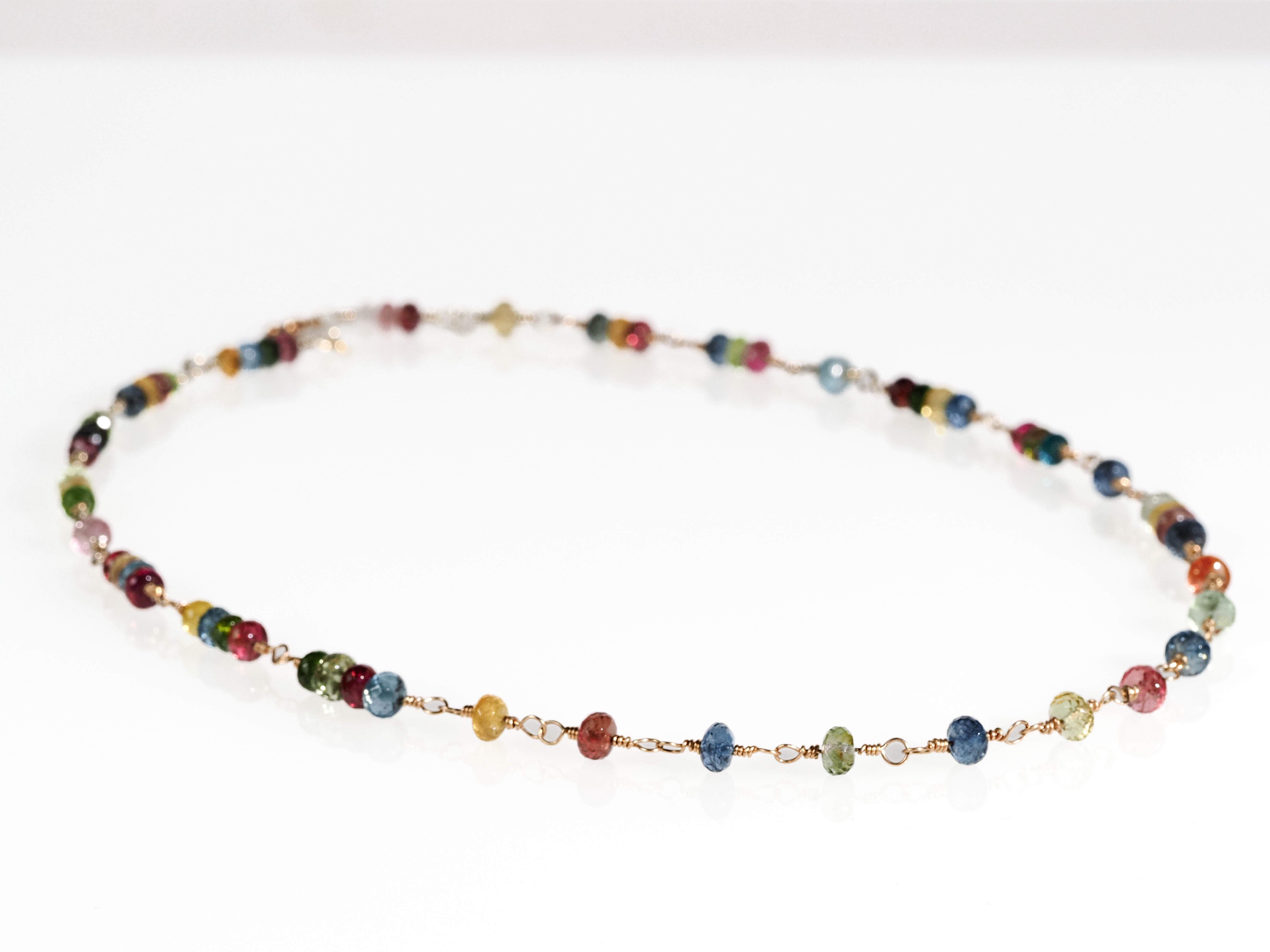 Turmalin Kette Turmalin bunt aus solid 9kt Gold