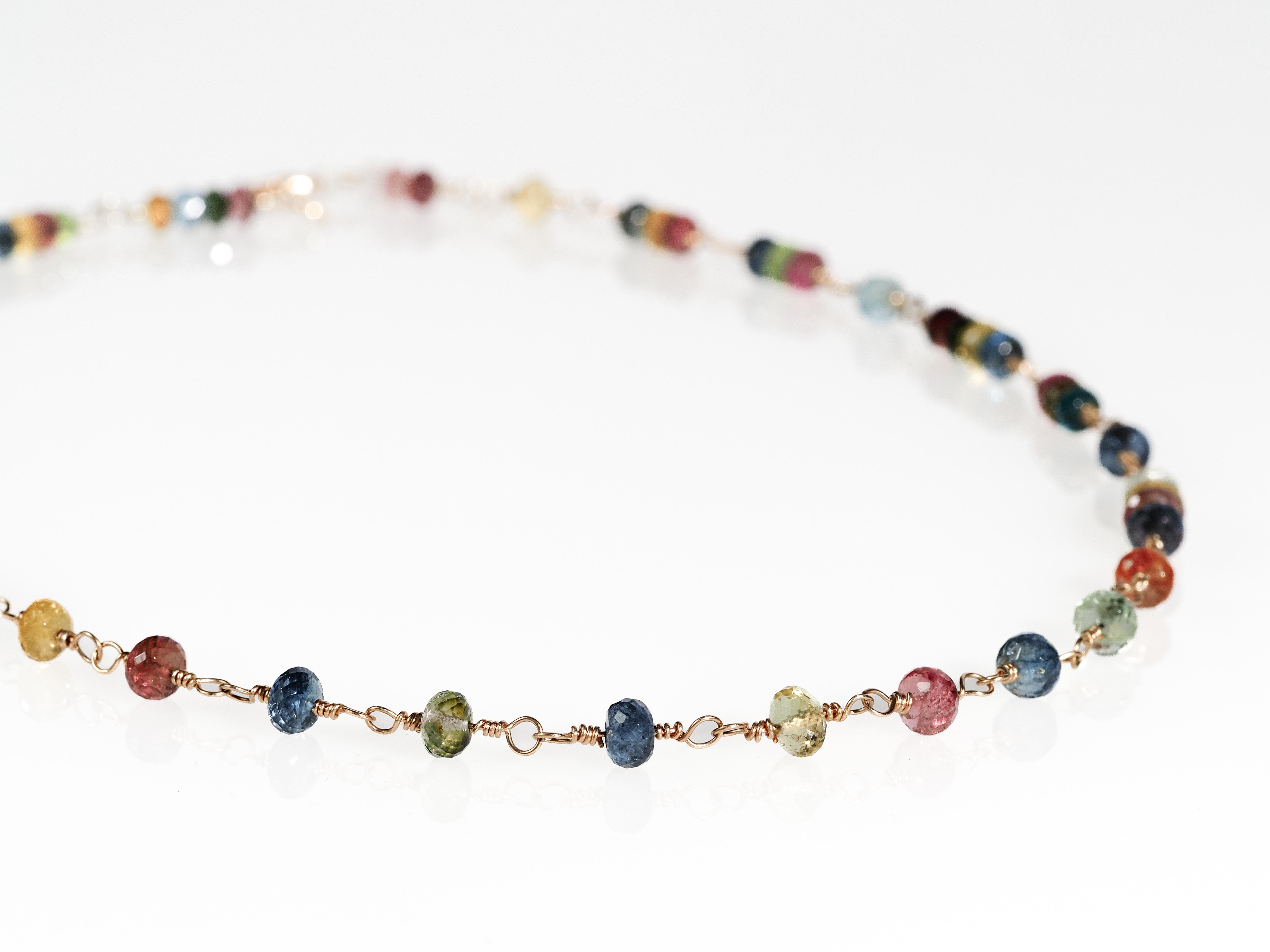 Turmalin Kette Turmalin bunt aus solid 9kt Gold - elstardesign