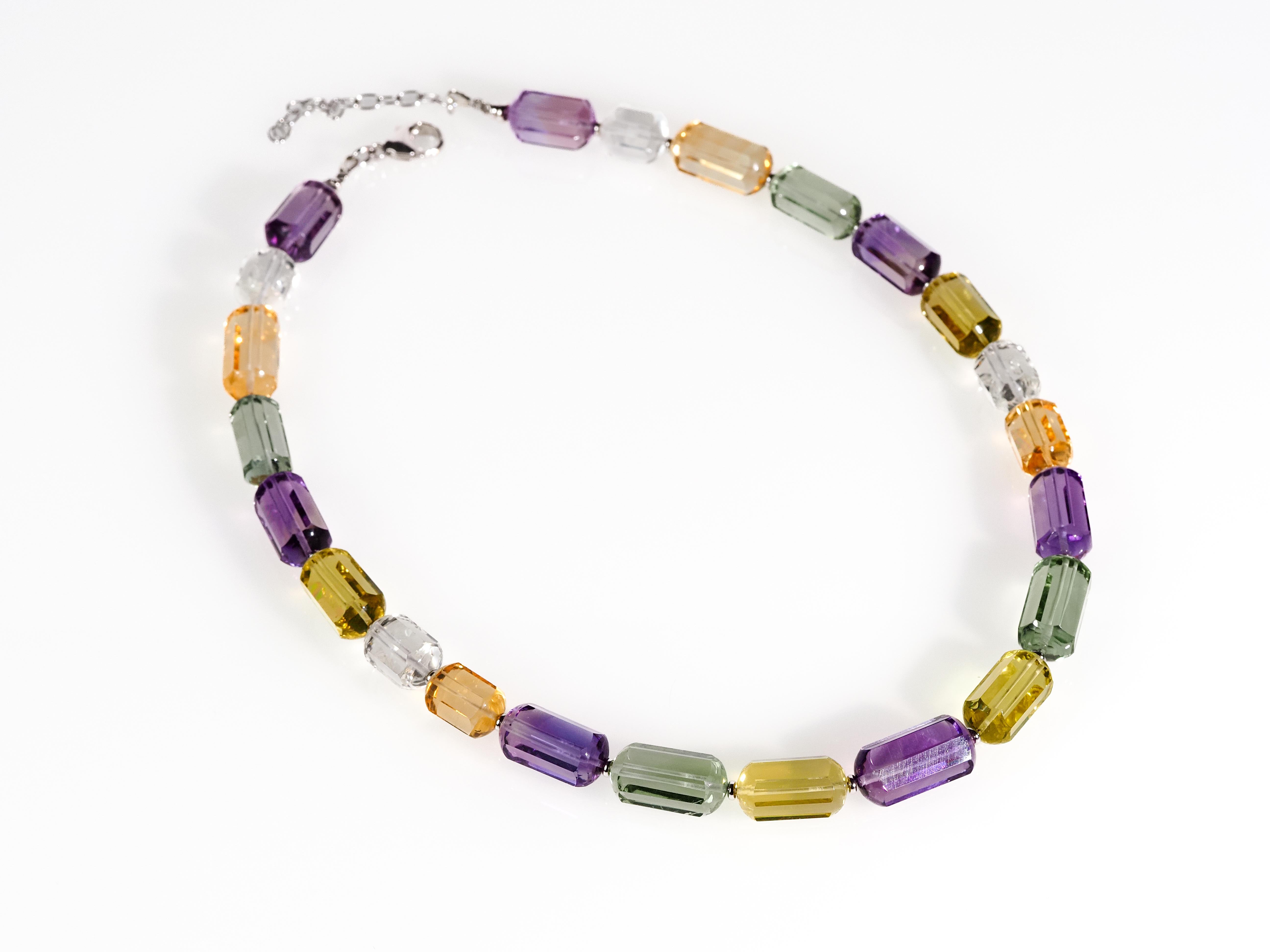 Colorful gemstone necklace - flawless necklace made from AAA natural stones