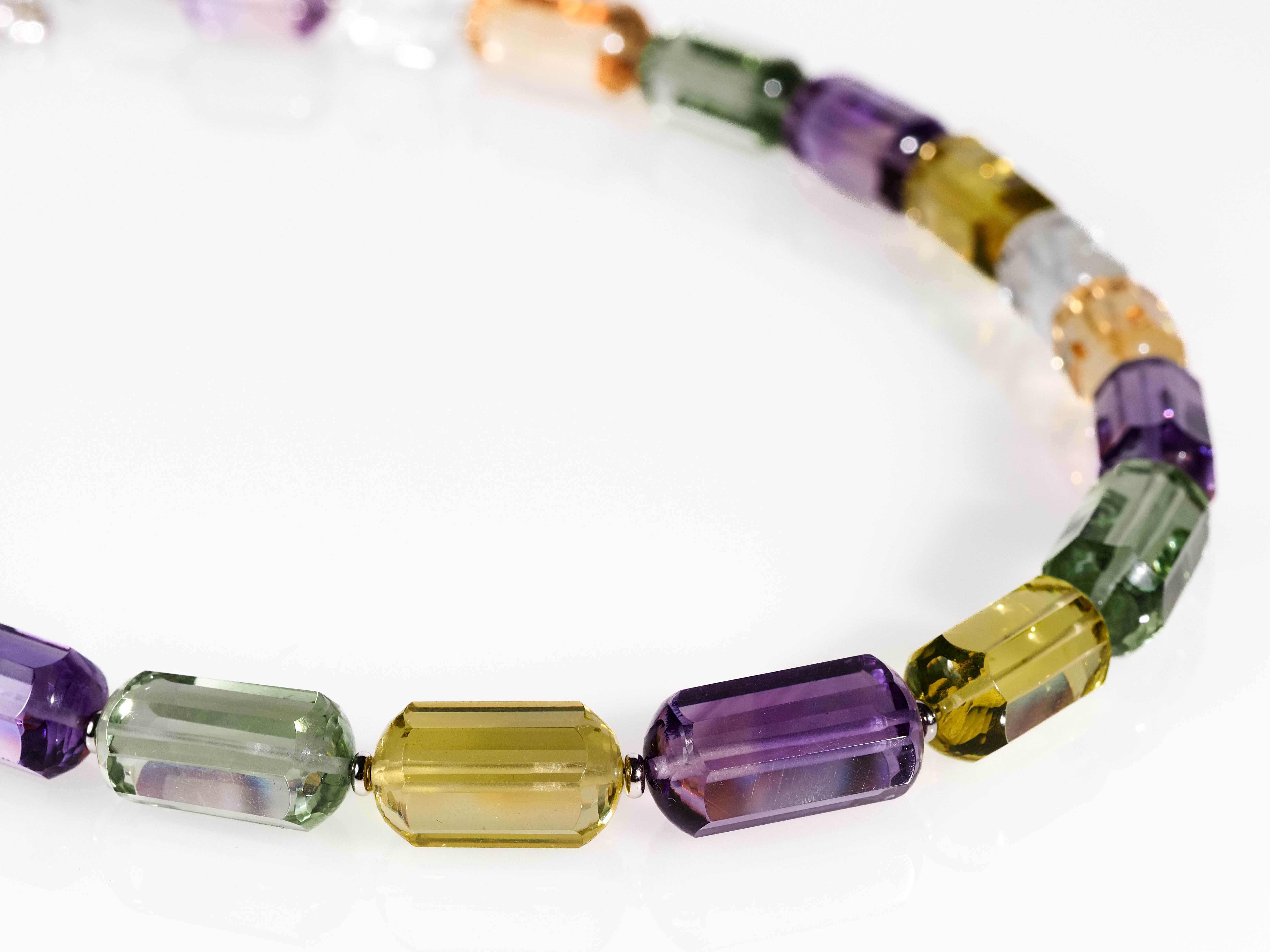 Colorful gemstone necklace - flawless necklace made from AAA natural stones