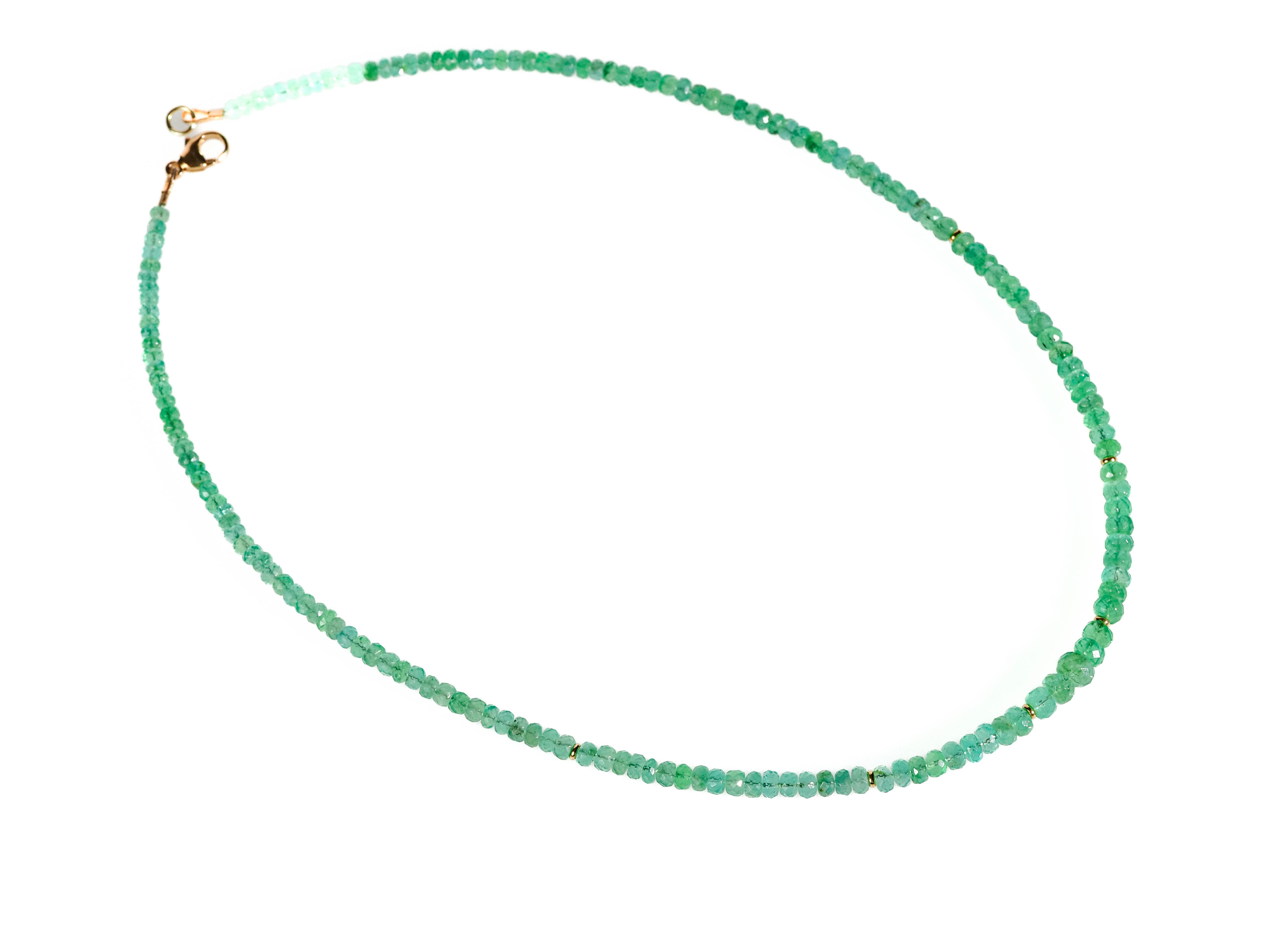 Smaragd Kette Kolumbien 14 Karat Gold Verschluss - elstardesign