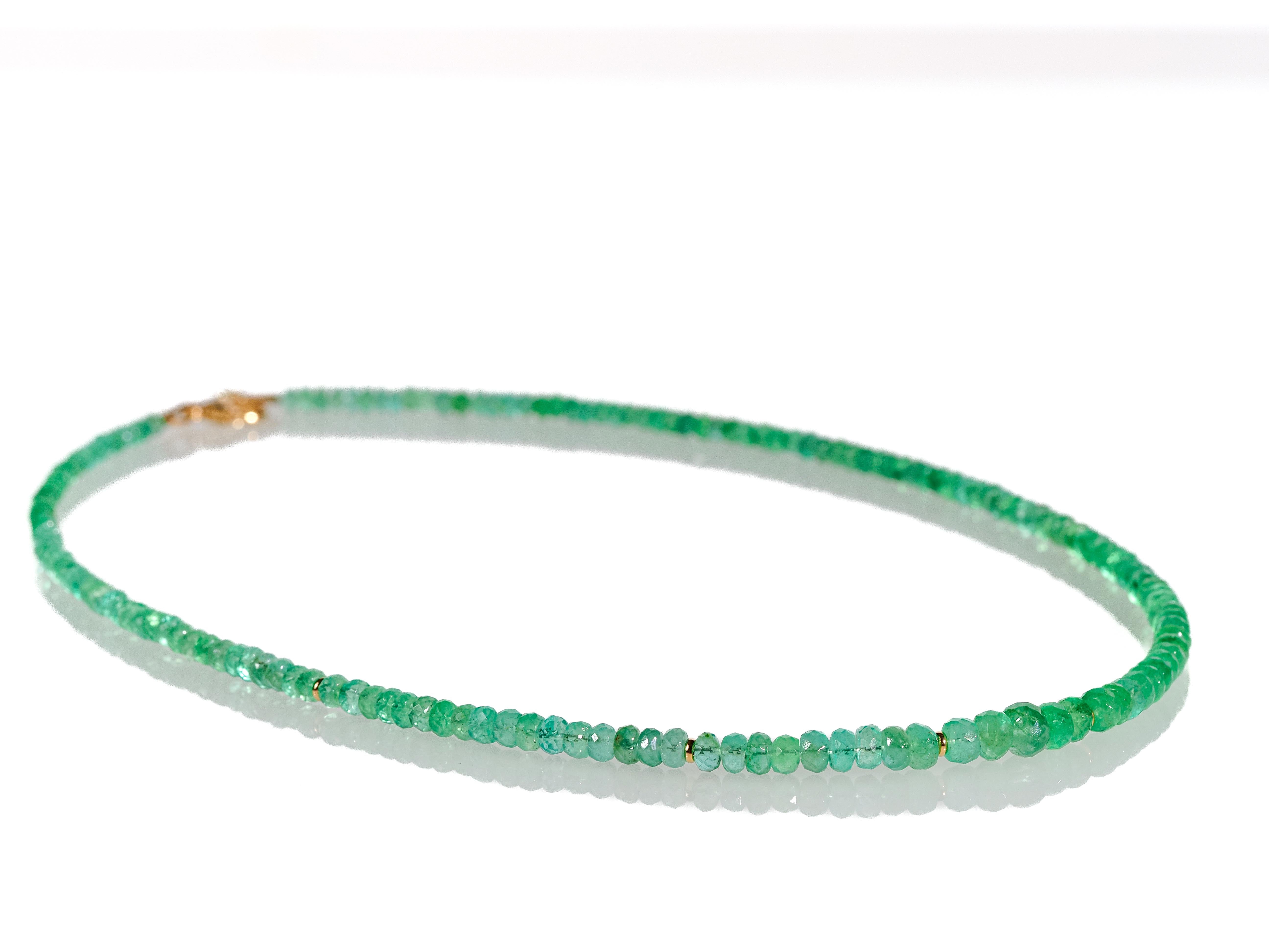 Smaragd Kette Kolumbien 14 Karat Gold Verschluss - elstardesign