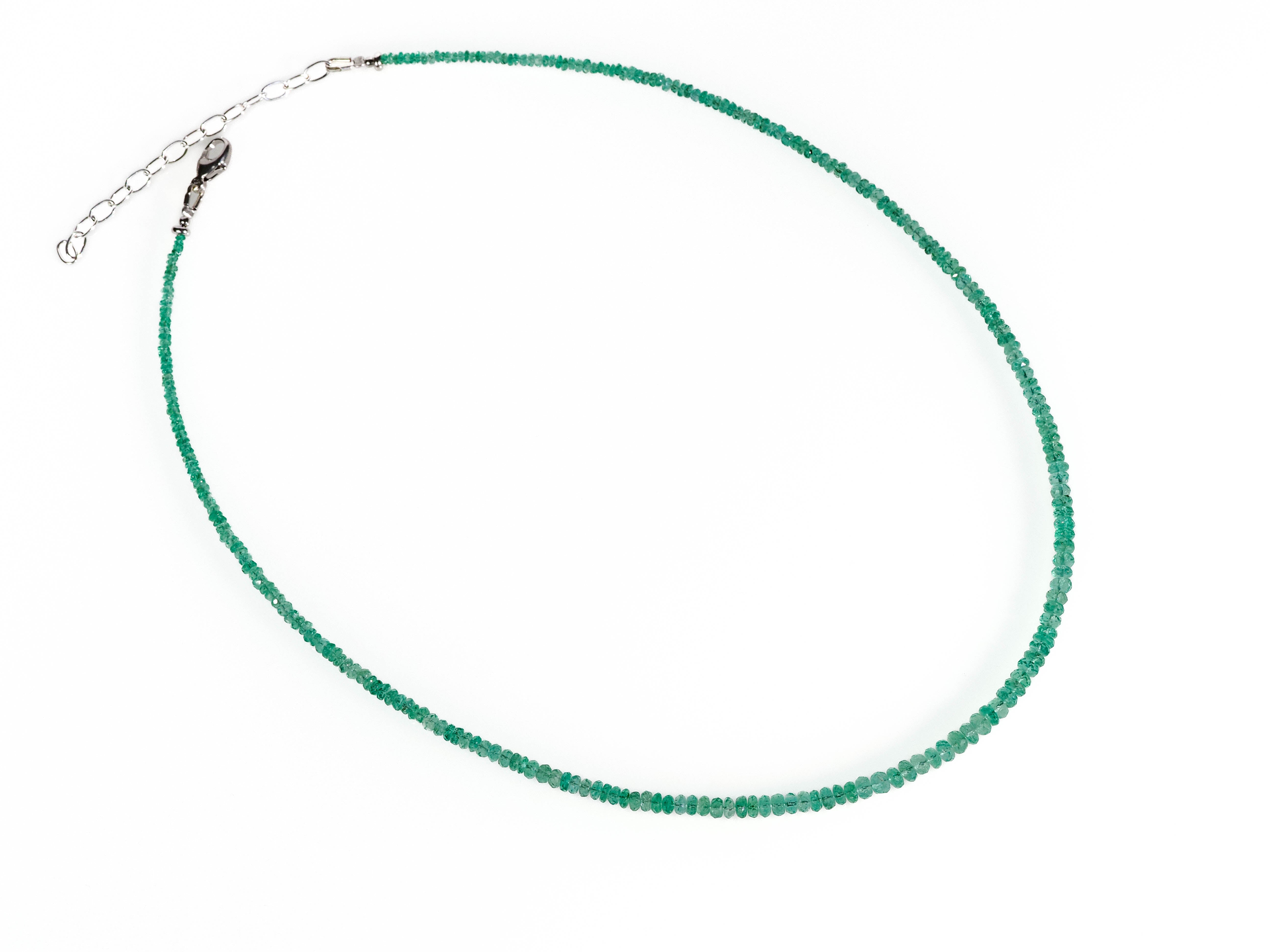 Green emerald necklace 925 silver Africa natural emerald Ethiopia genuine gemstone necklace