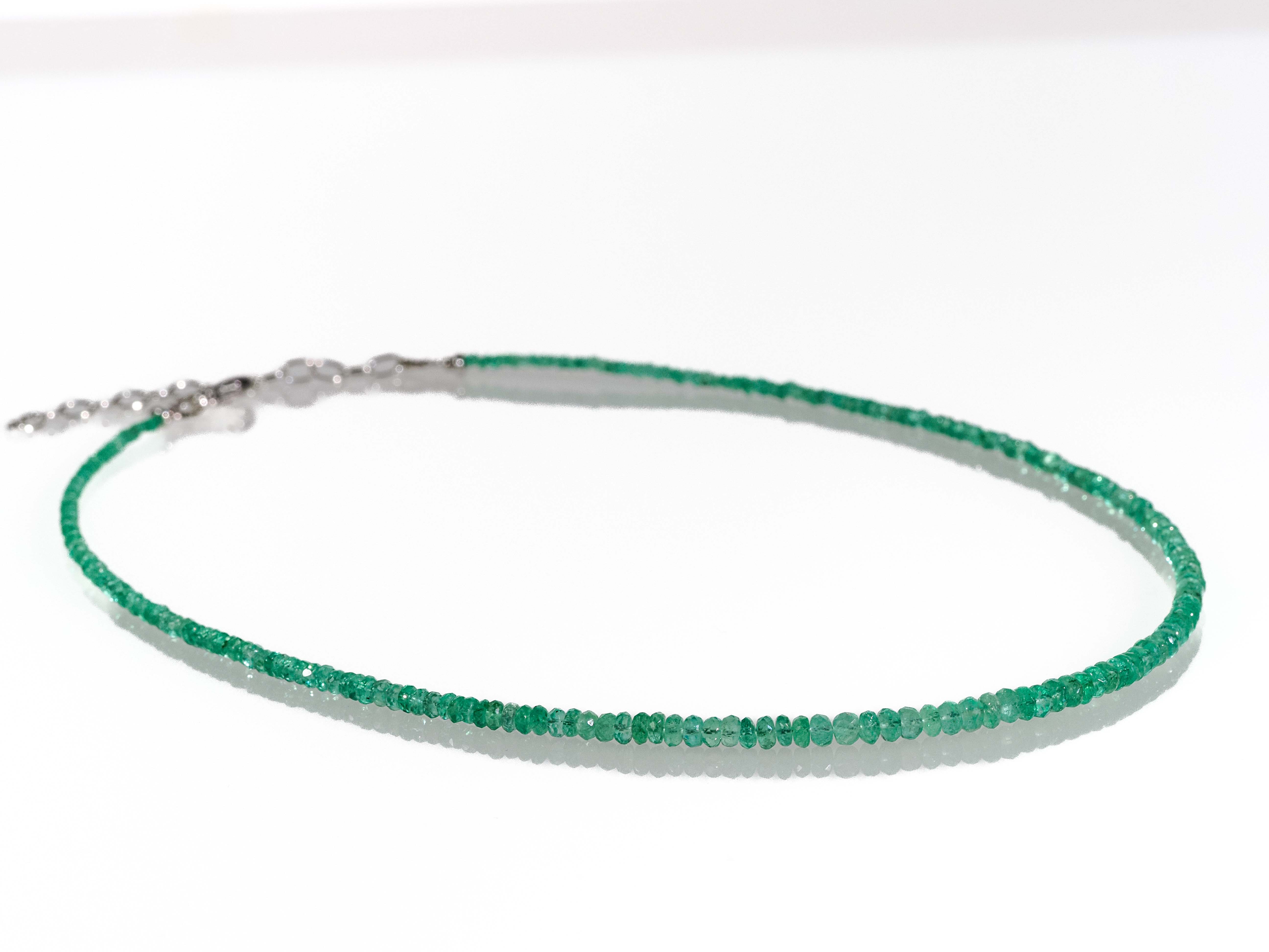 Green emerald necklace 925 silver Africa natural emerald Ethiopia genuine gemstone necklace
