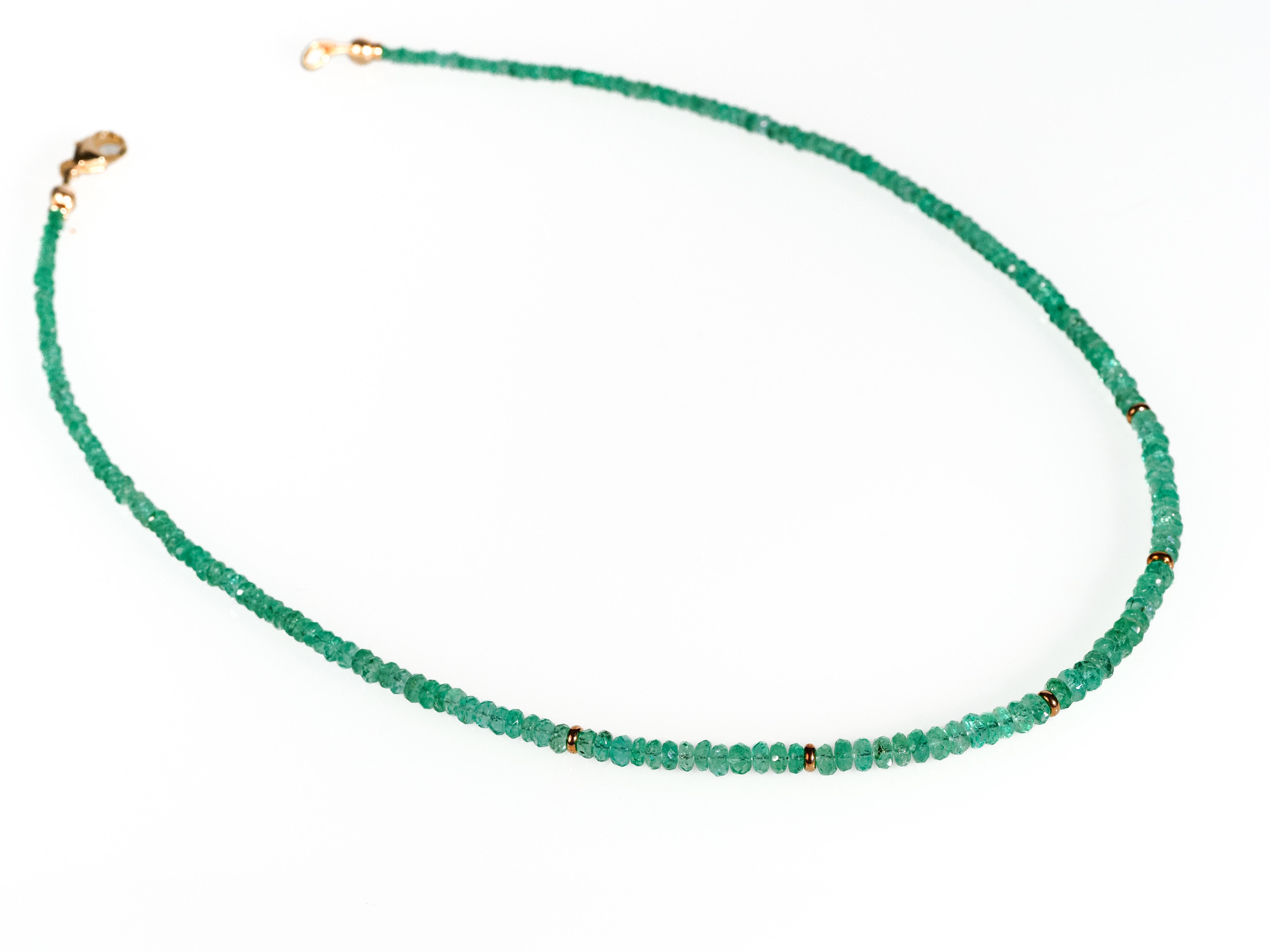 Emerald necklace Colombia 9 carat gold clasp