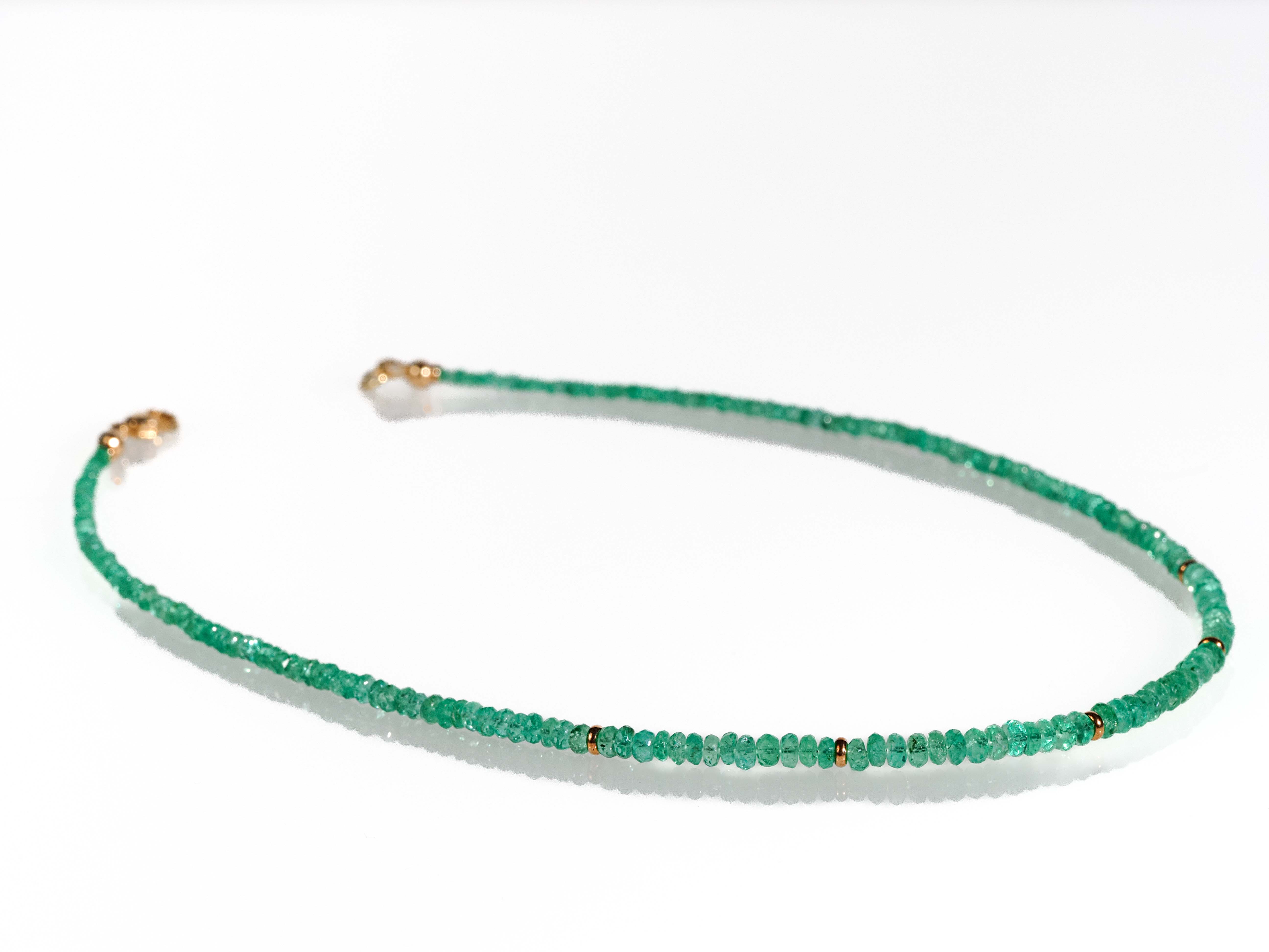 Emerald necklace Colombia 9 carat gold clasp