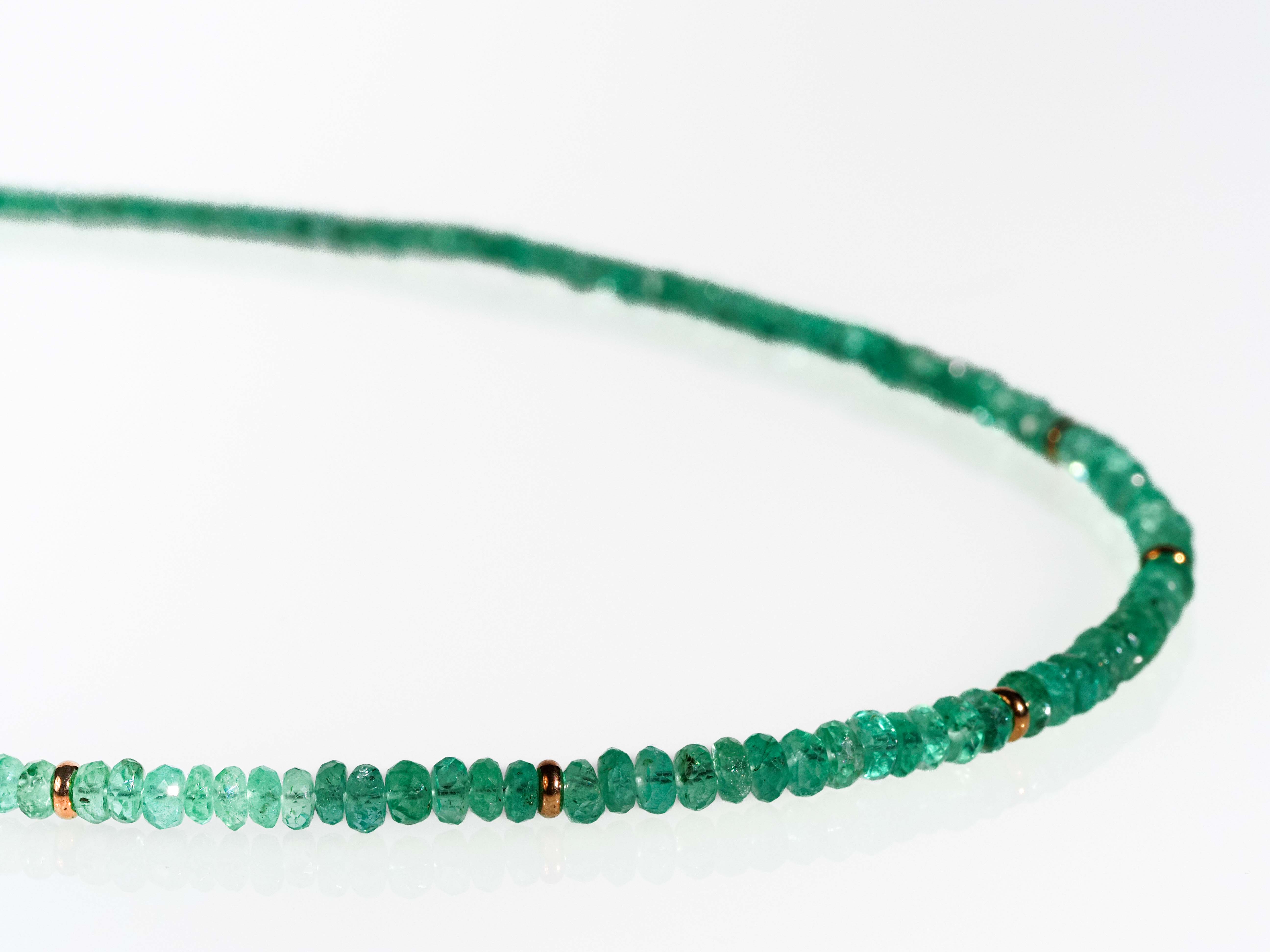 Emerald necklace Colombia 9 carat gold clasp