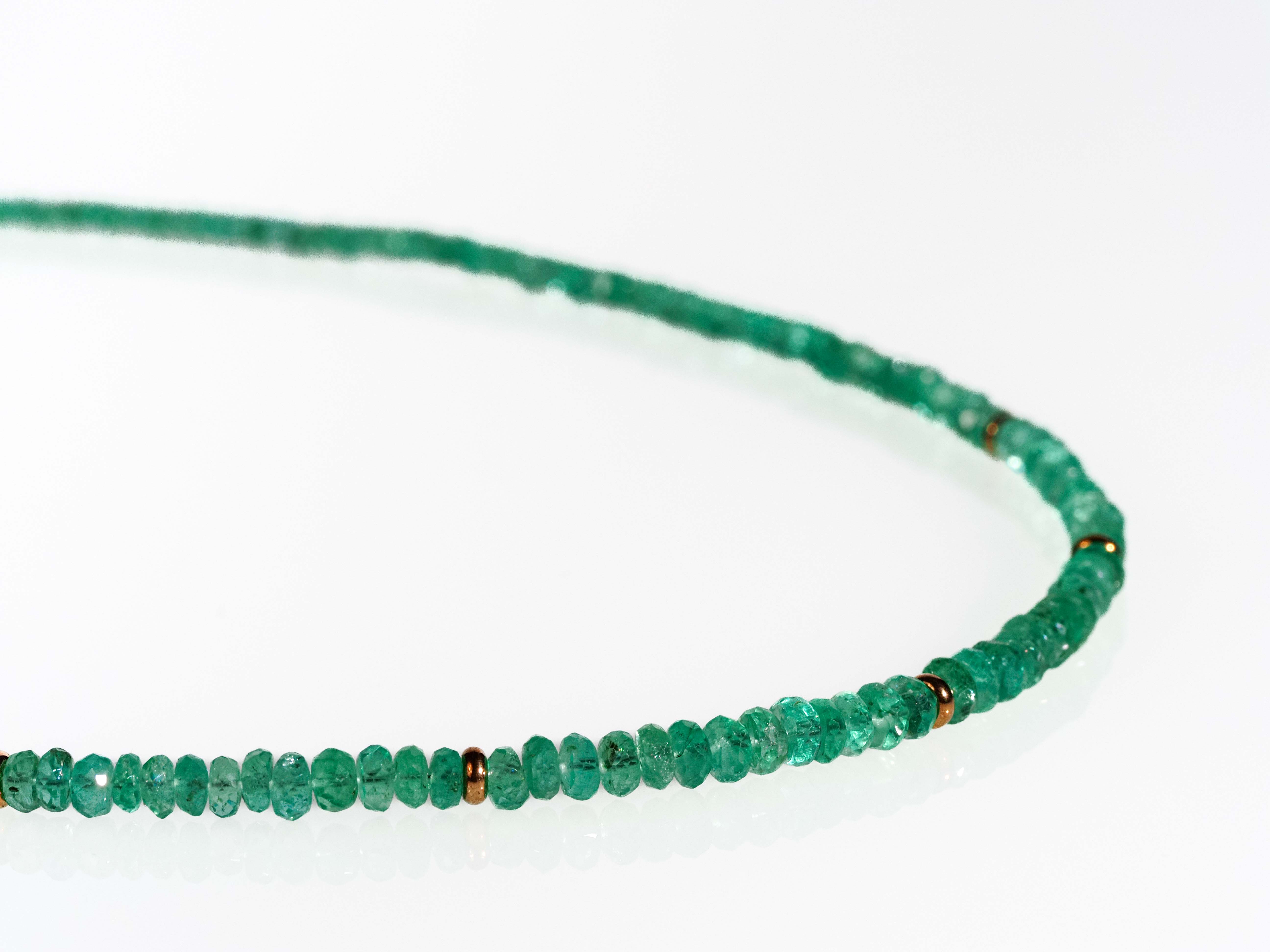Emerald necklace Colombia 9 carat gold clasp