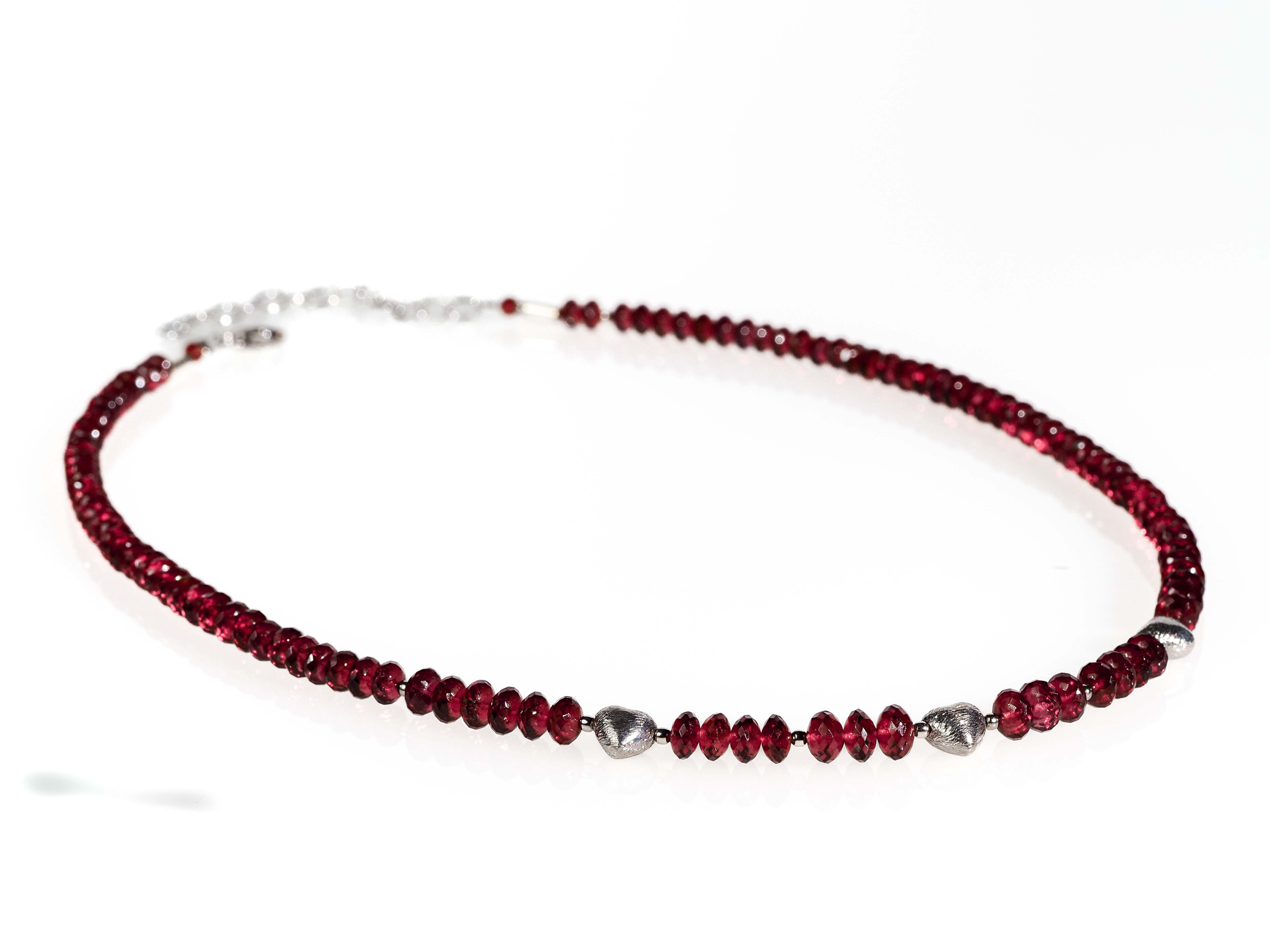Mosambik Granat Halskette rotes Edelstein Herz Collier - elstardesign
