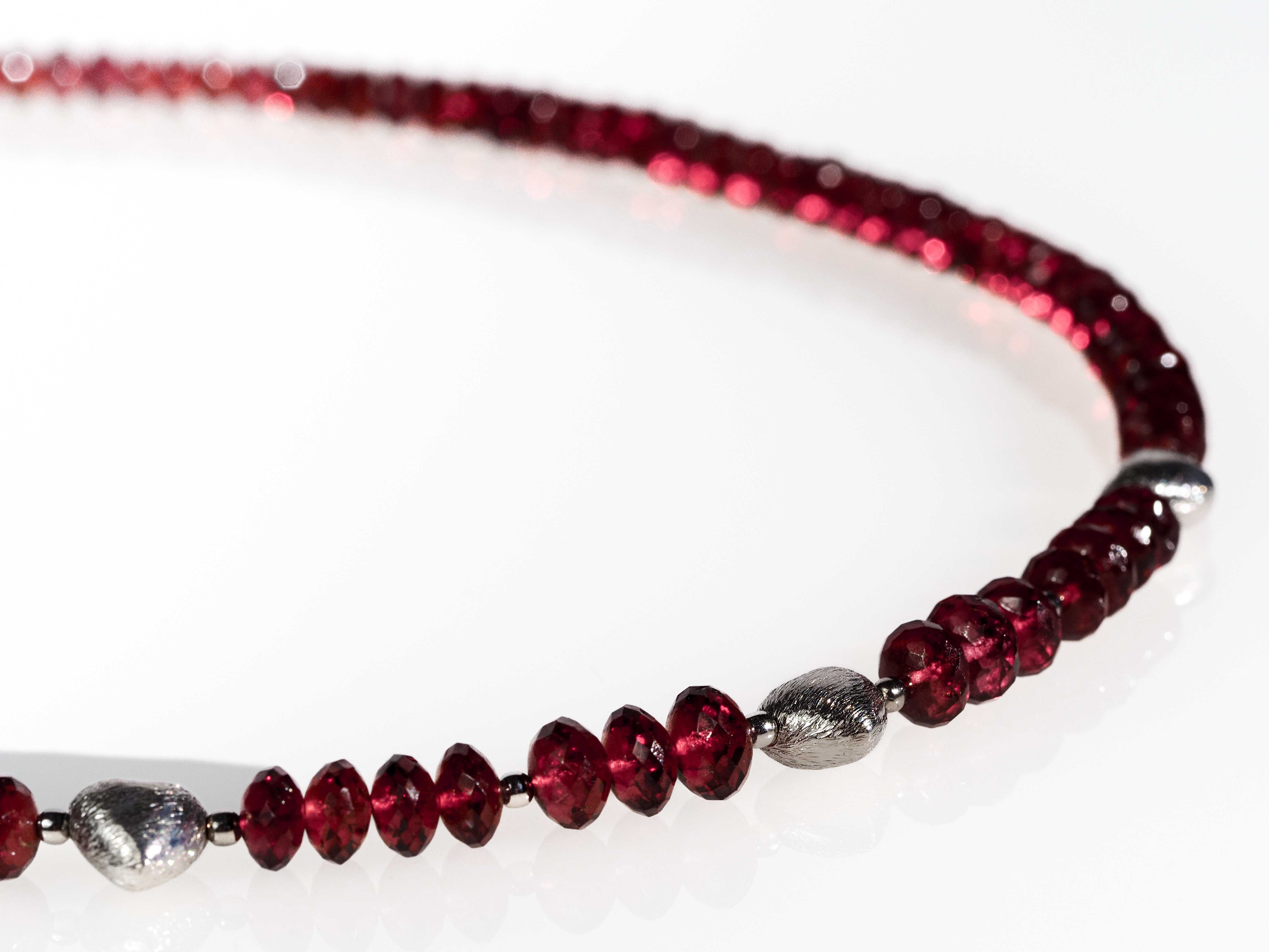 Mosambik Granat Halskette rotes Edelstein Herz Collier - elstardesign