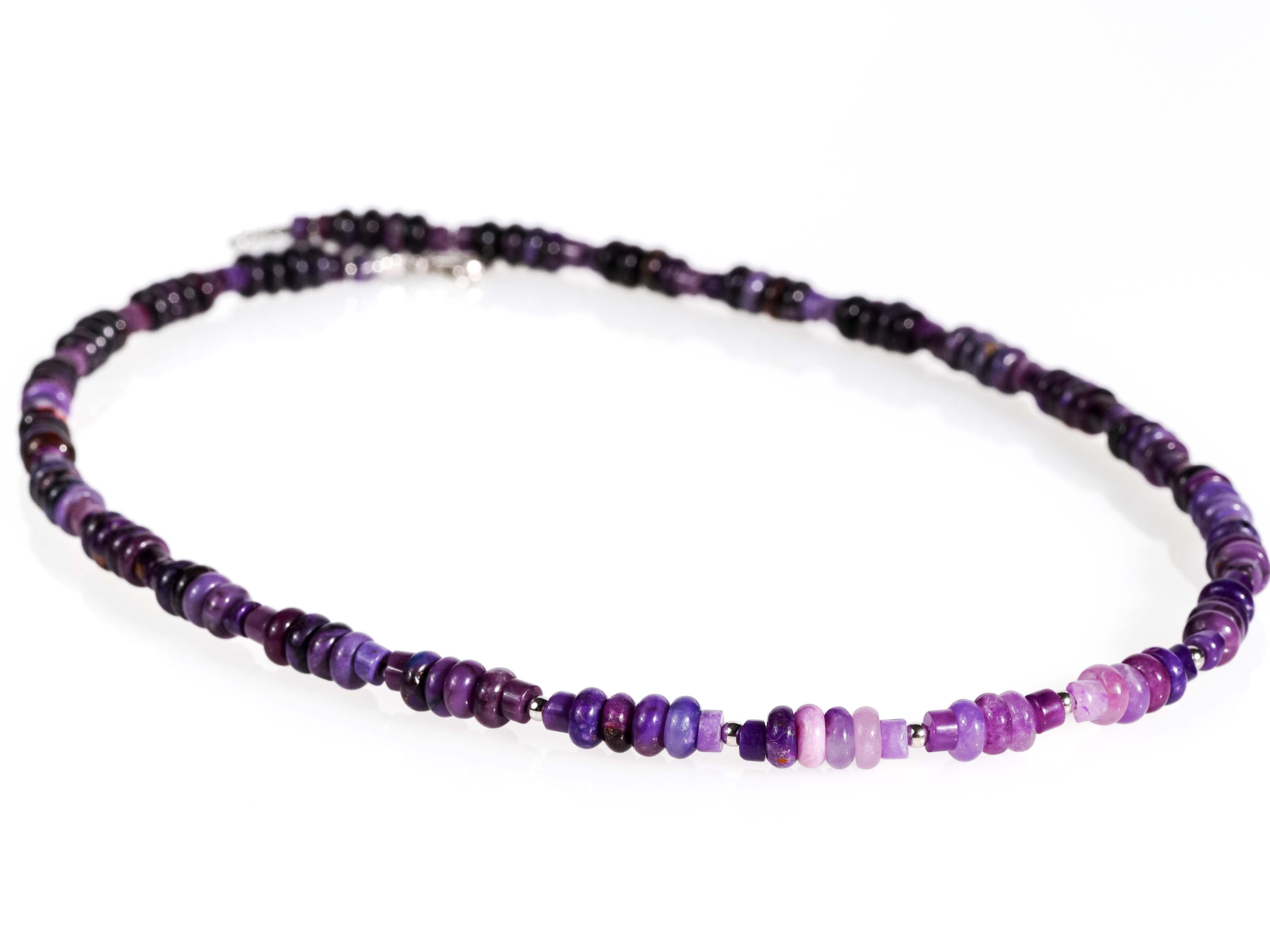 Sugilite necklace - rare violet gemstone necklace made from genuine natural sugilite