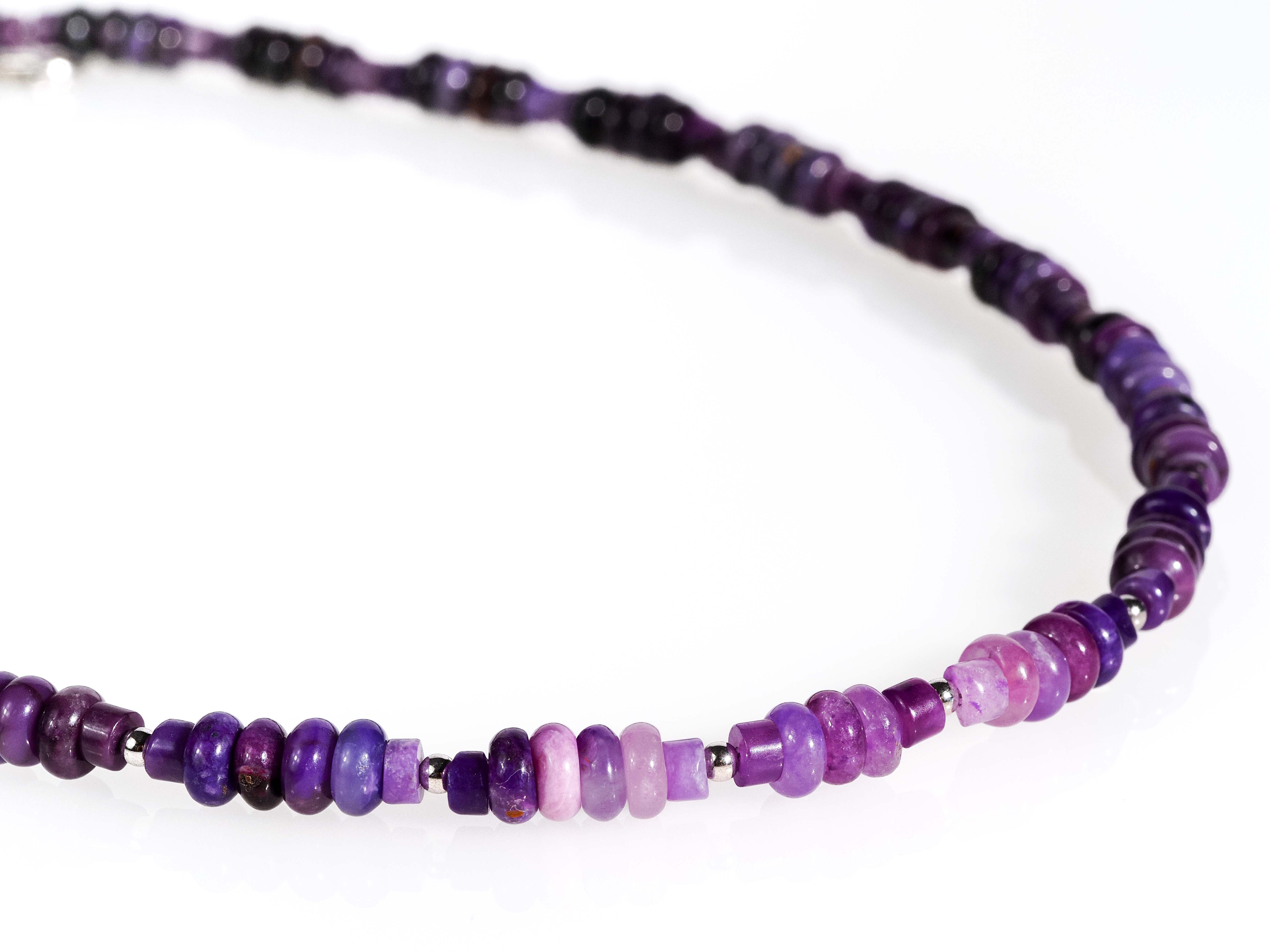 Sugilite necklace - rare violet gemstone necklace made from genuine natural sugilite