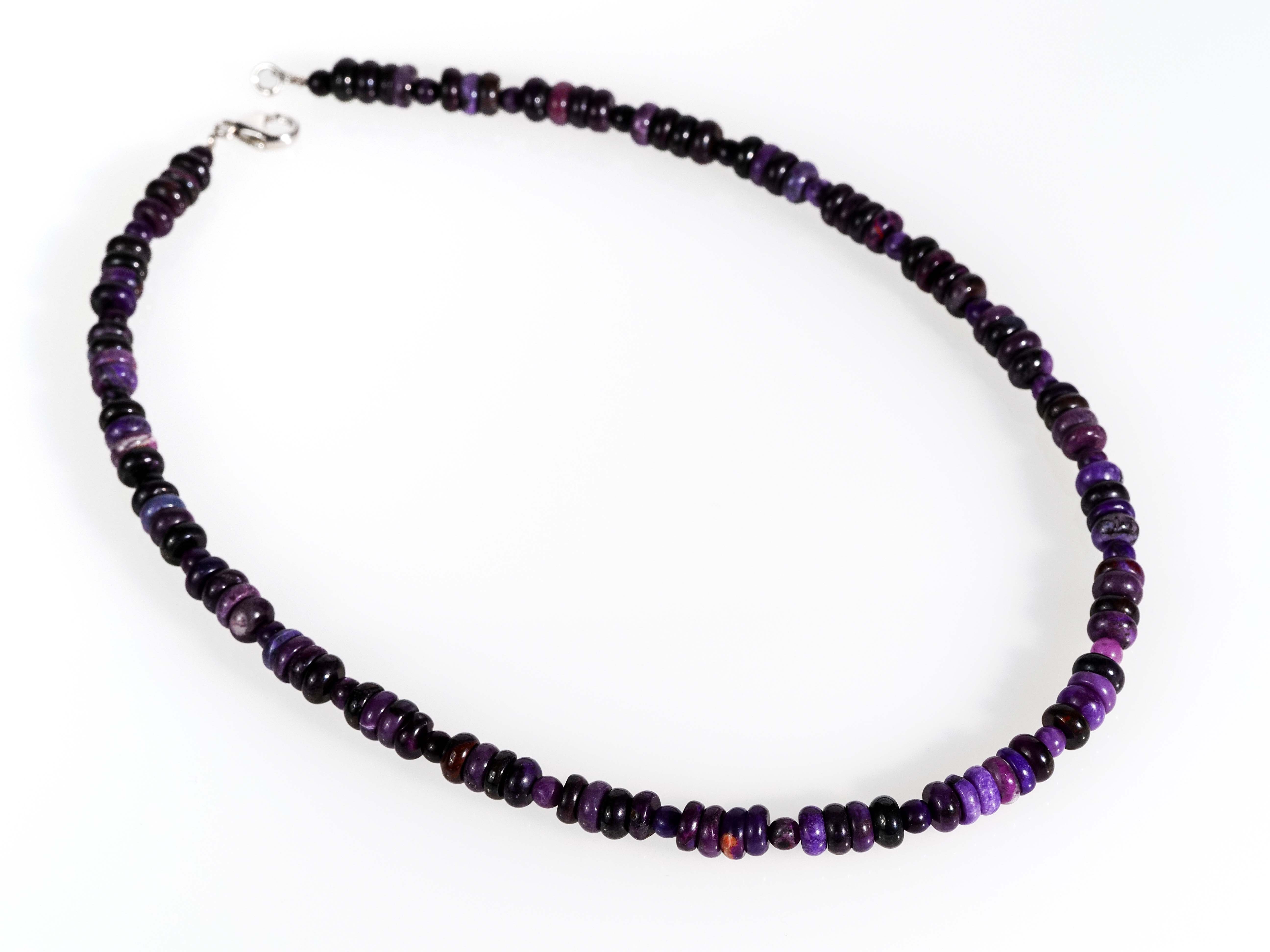 Fantastic genuine sugilite gemstone necklace - rare natural quality from South Africa