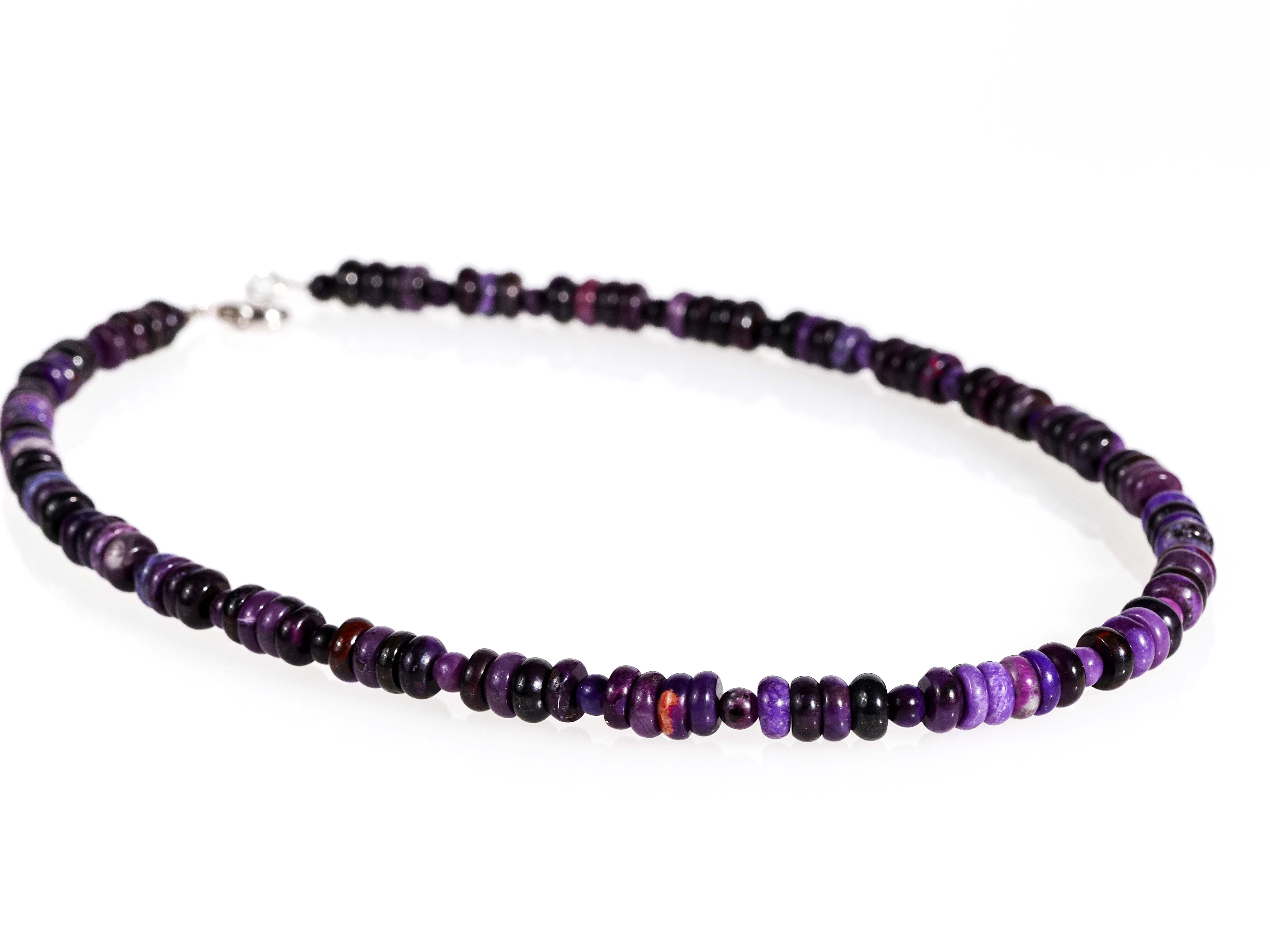 Fantastic genuine sugilite gemstone necklace - rare natural quality from South Africa