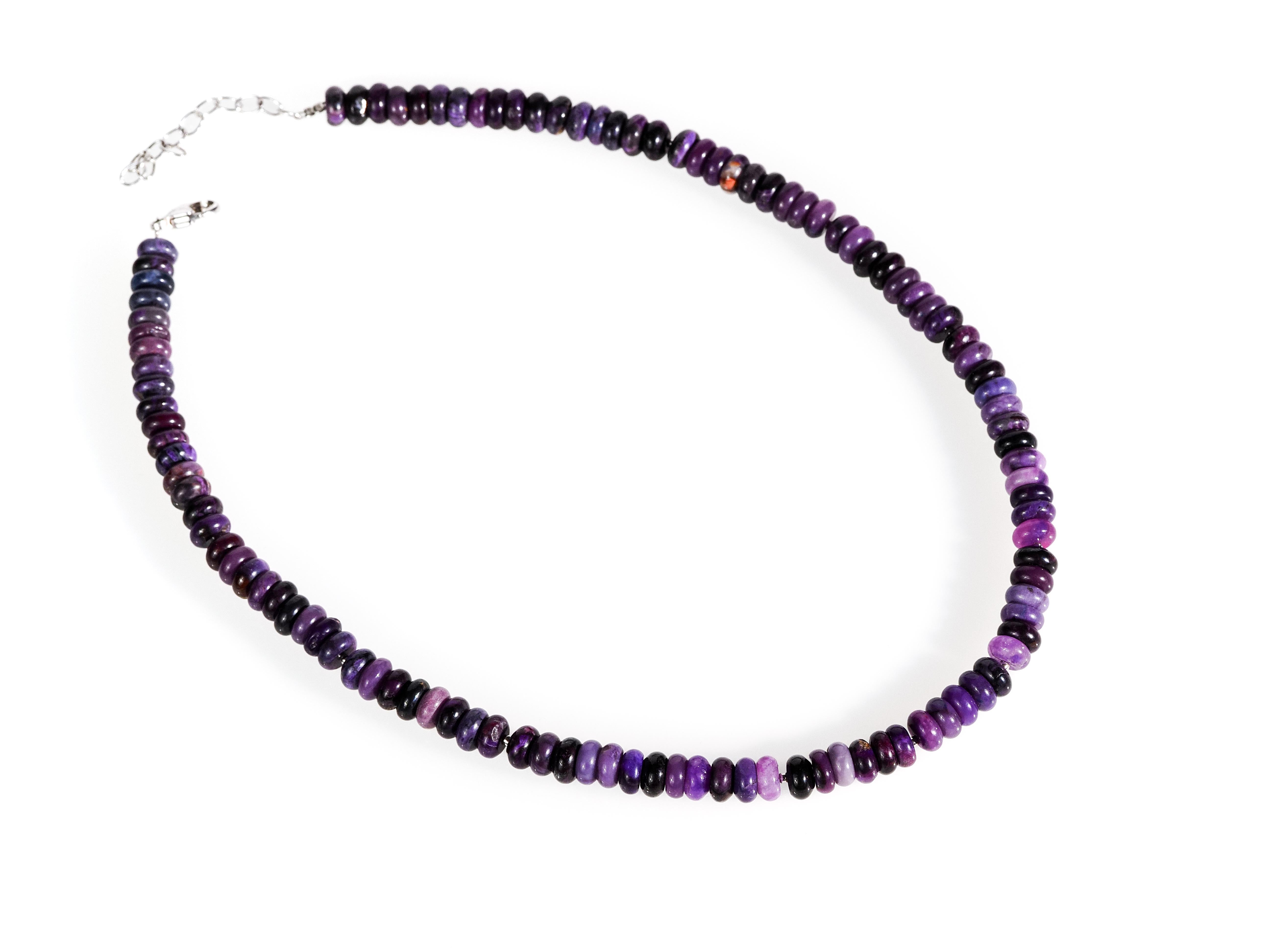 Genuine sugilite necklace - gemstone necklace with sterling silver