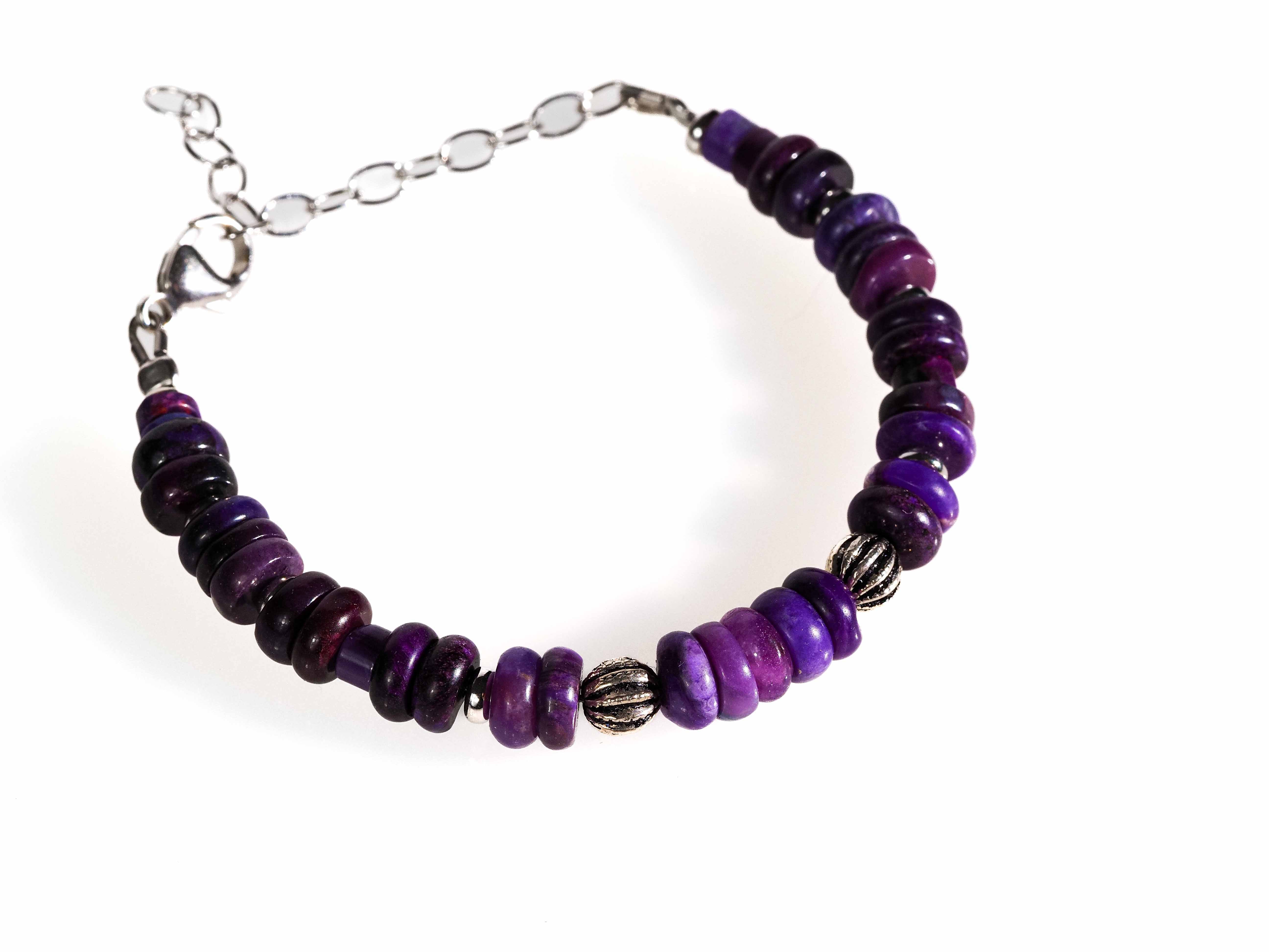 Sugilit Armband 100% Natur lila Edelsteinarmband