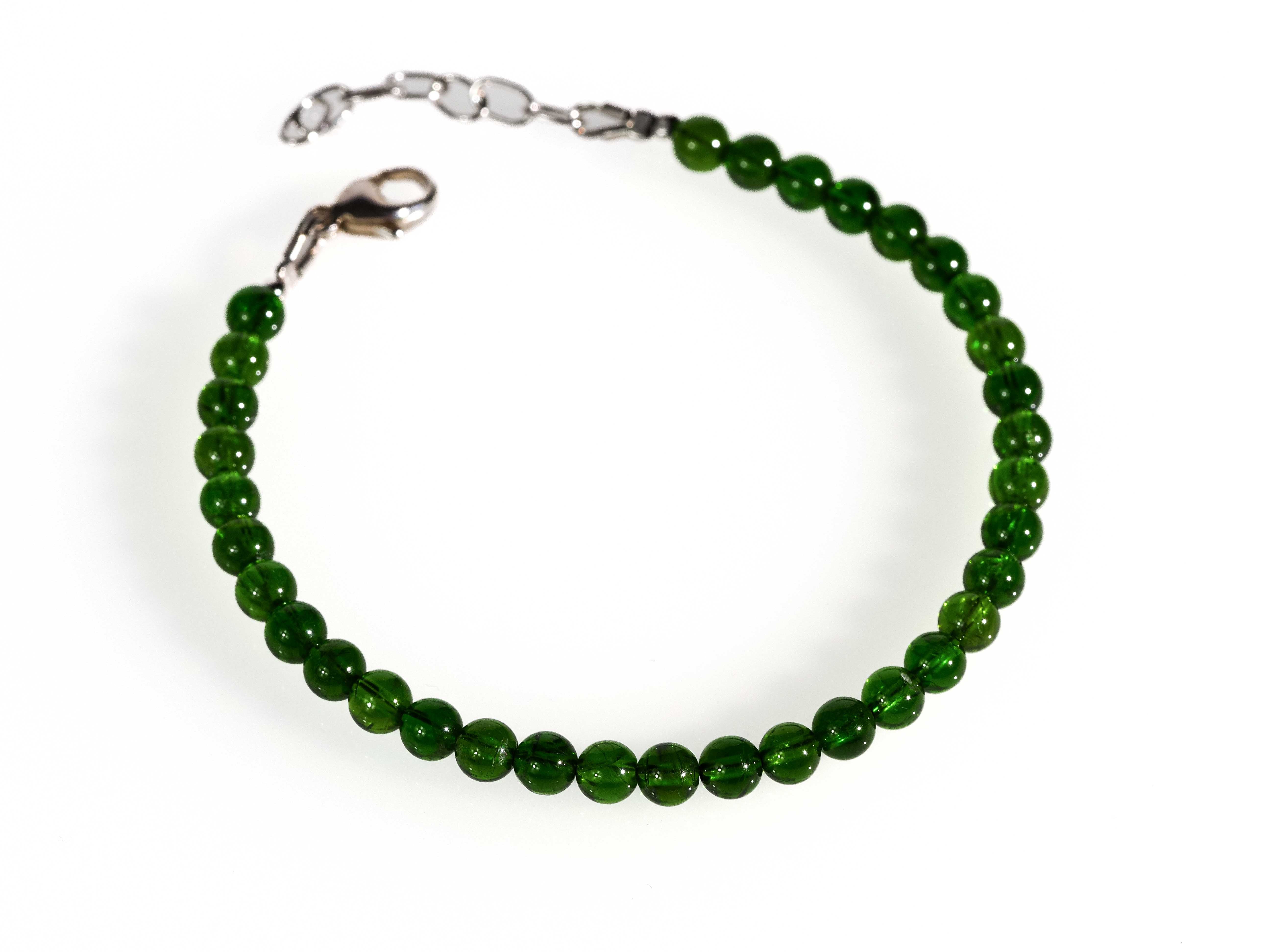 Chrome diopside bracelet green gemstone bracelet 17 - 20cm