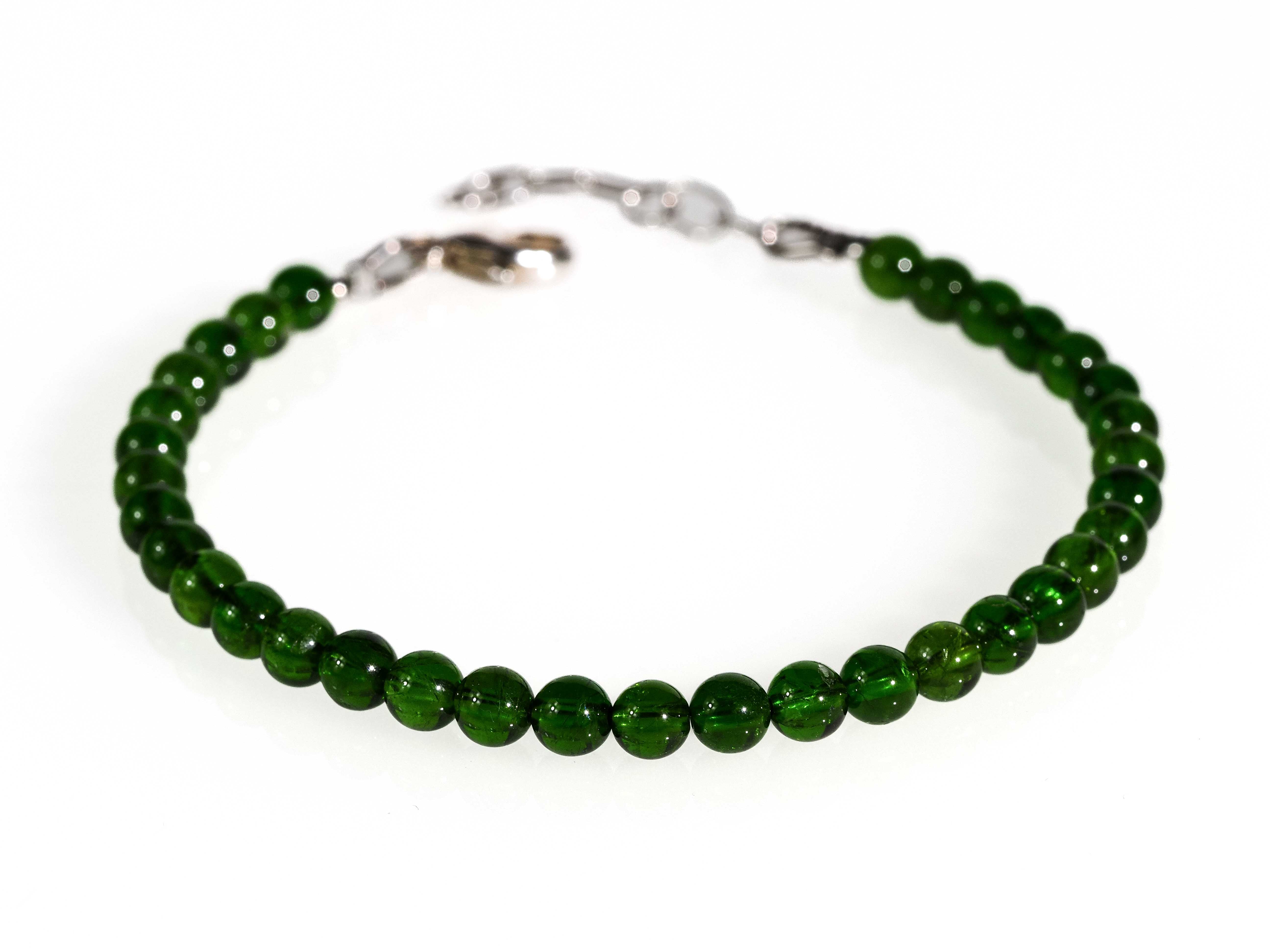 Chrome diopside bracelet green gemstone bracelet 17 - 20cm