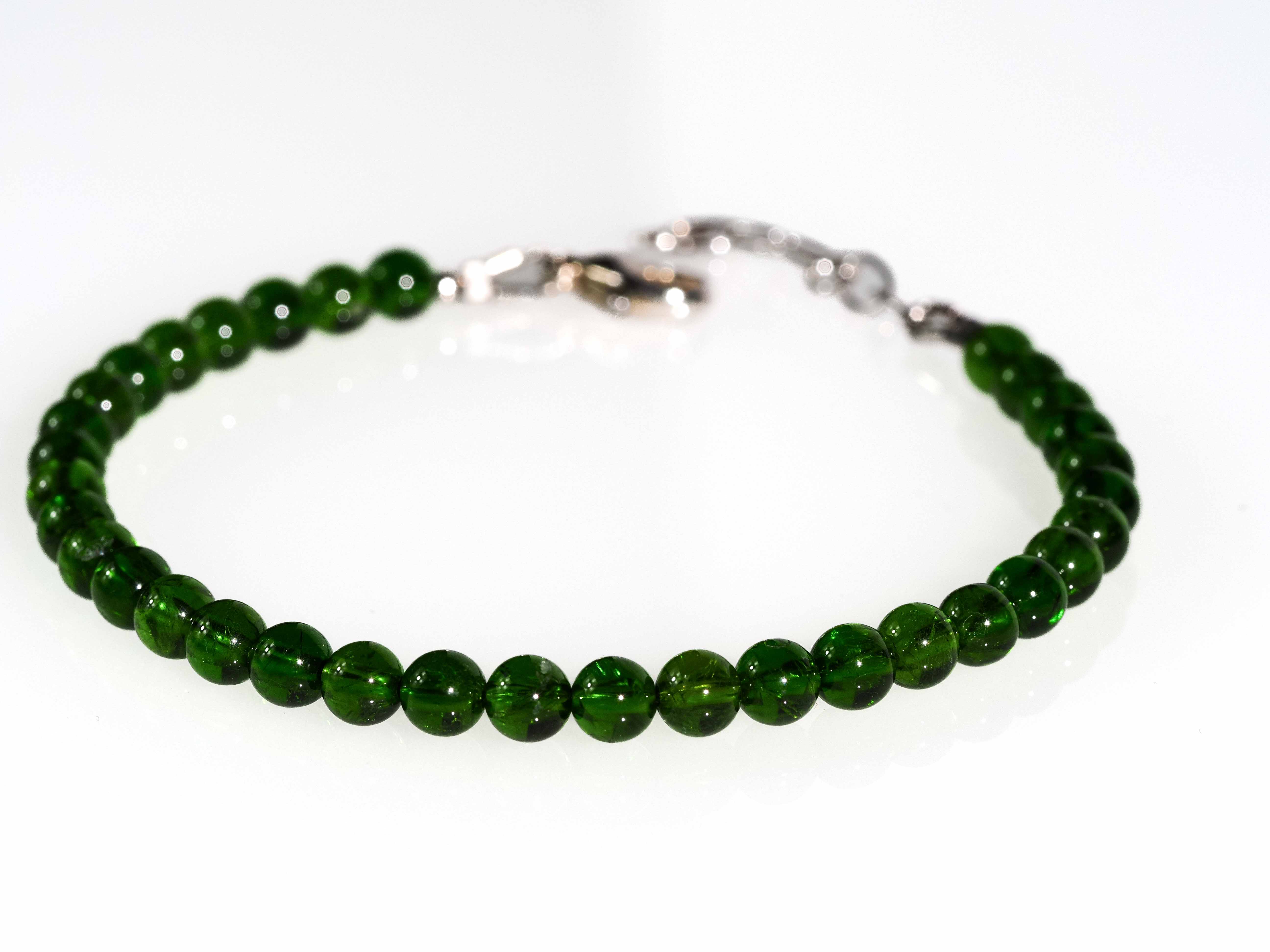 Chrome diopside bracelet green gemstone bracelet 17 - 20cm
