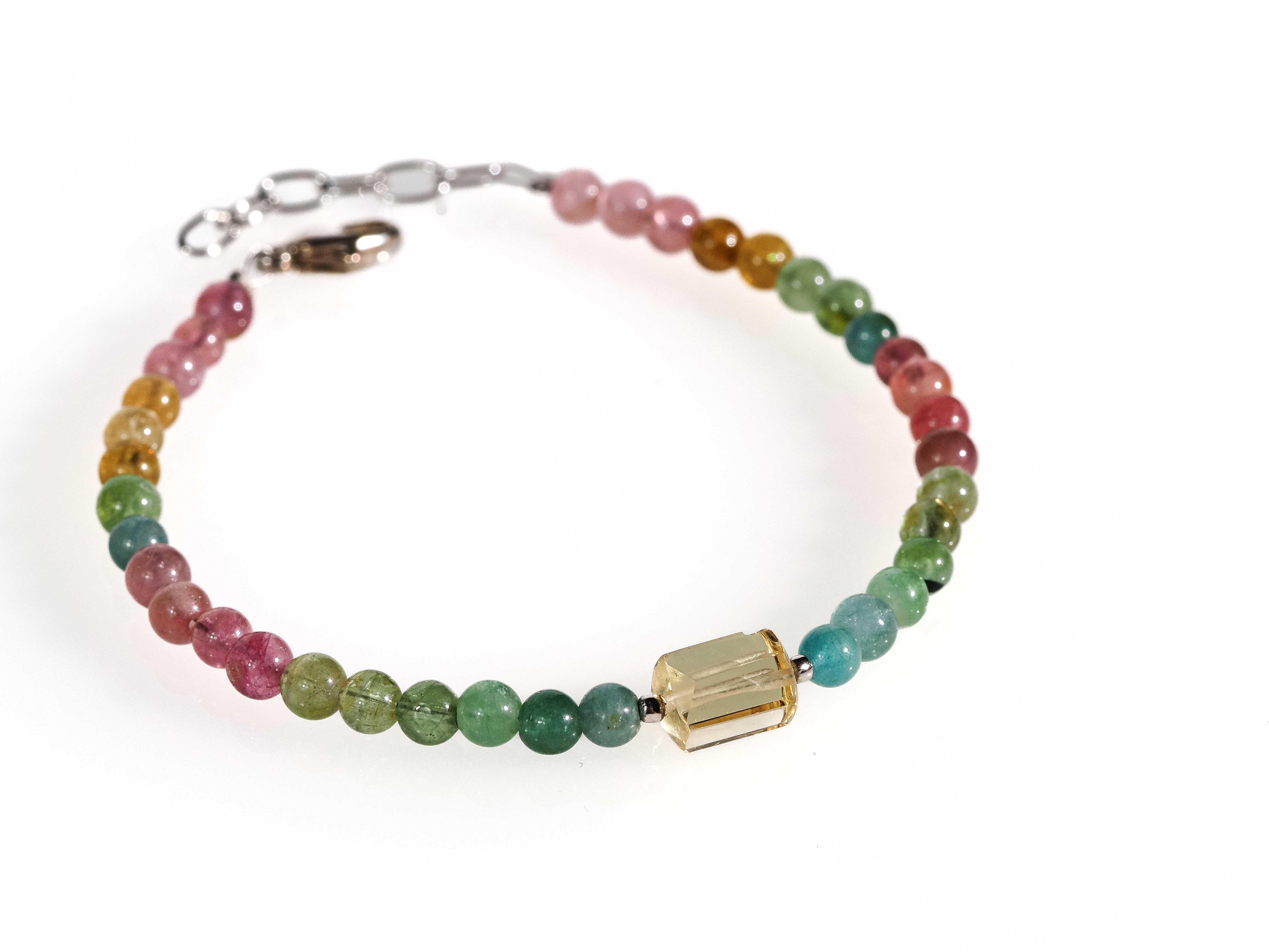 Turmalin Armband multicolor Heliodor 925er Silber - elstardesign