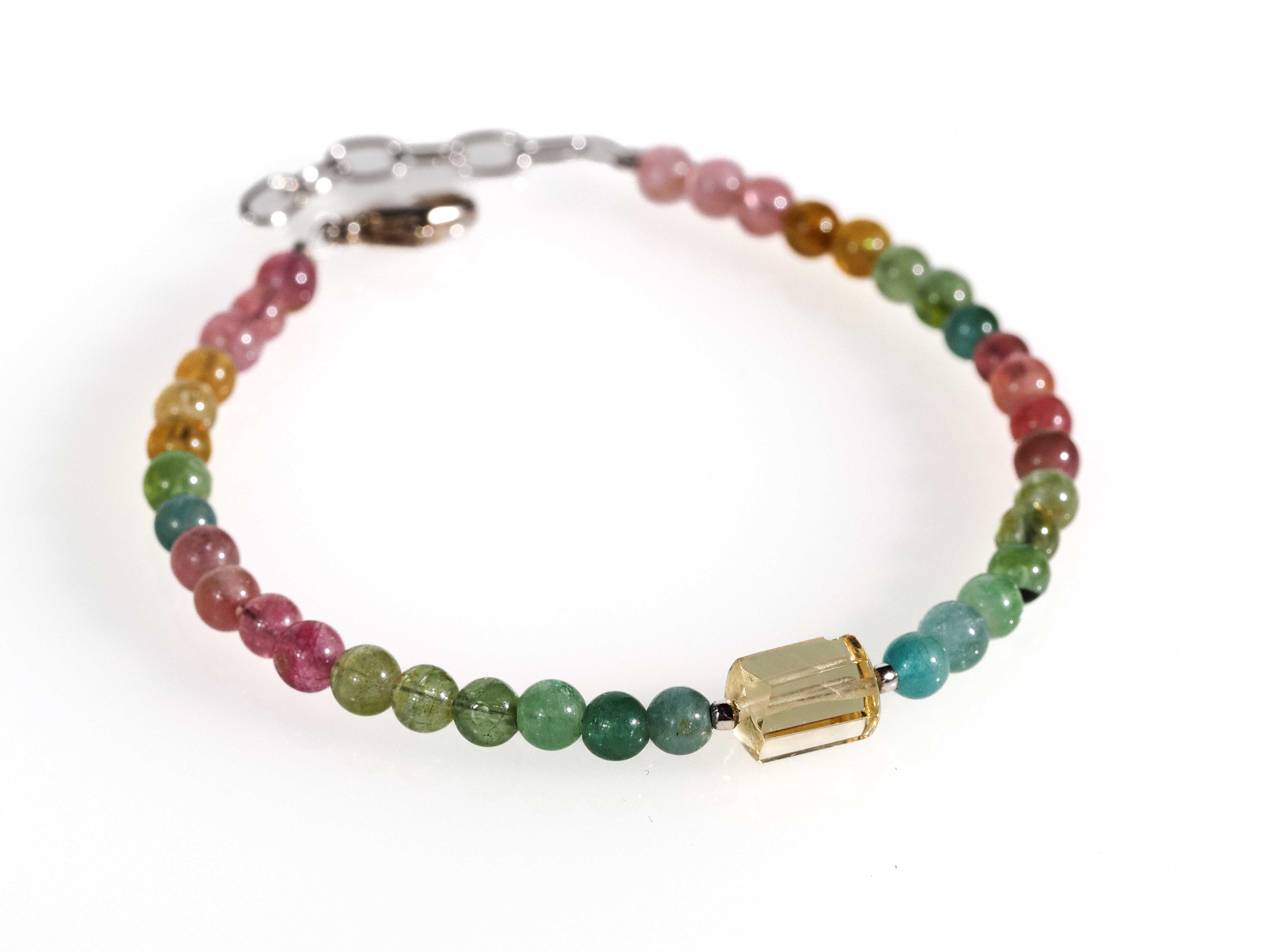 Turmalin Armband multicolor Heliodor 925er Silber - elstardesign