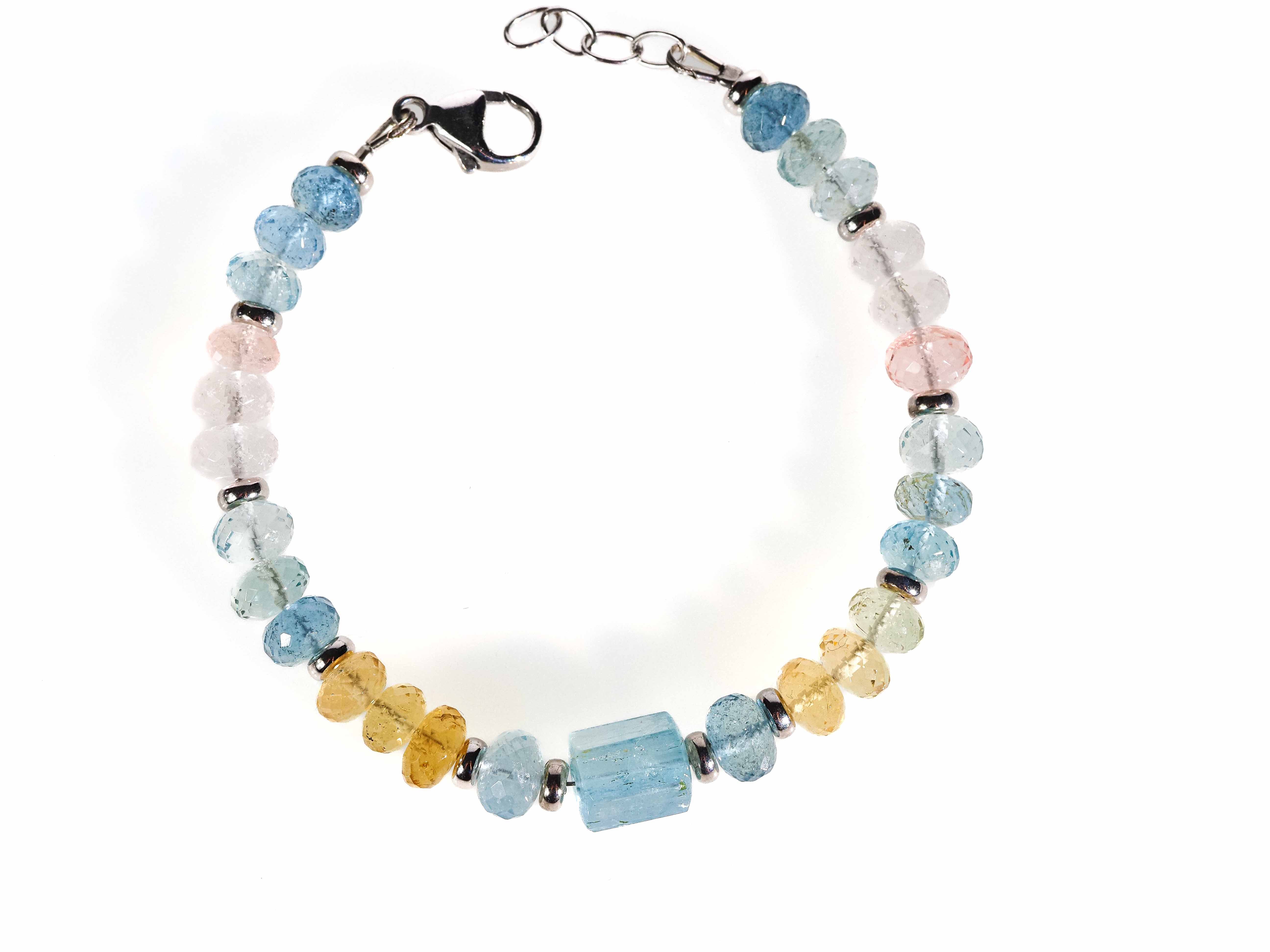 Aquamarin Armband mit Heliodor & Morganit