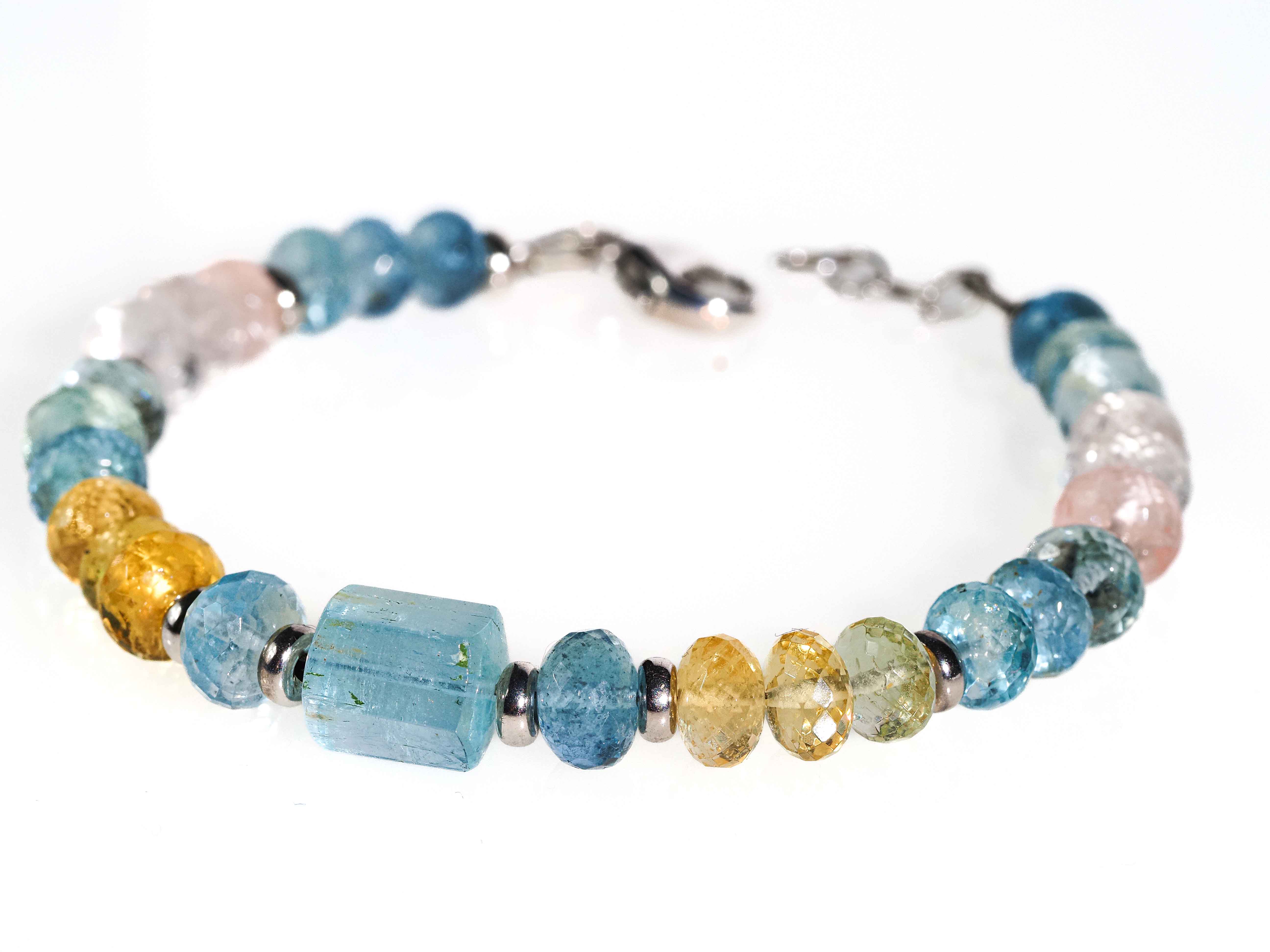 Aquamarin Armband mit Heliodor & Morganit